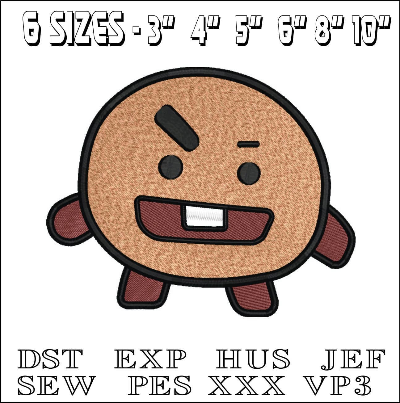BTS Shooky- Elegant embroidery design file - instant download — view 2