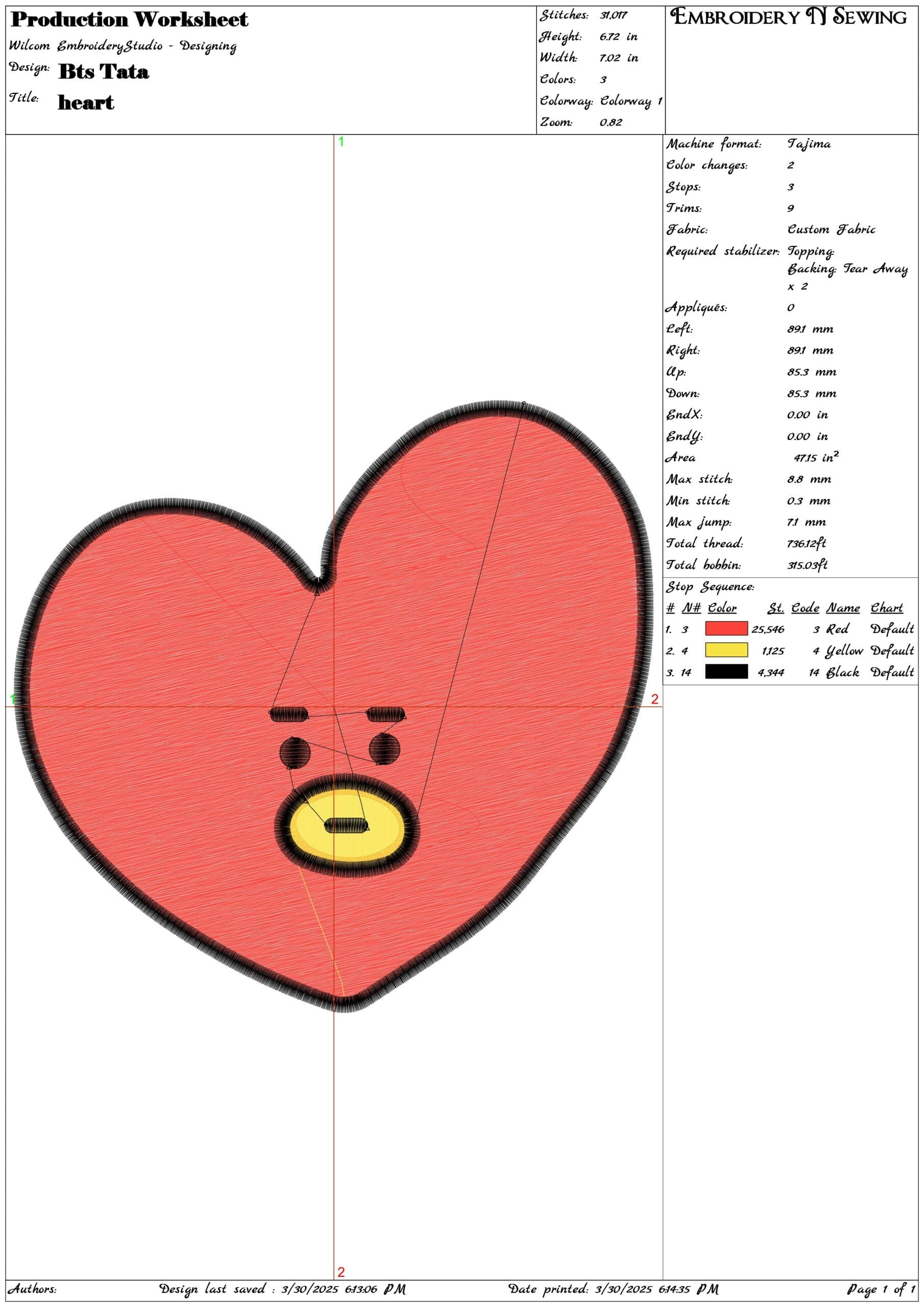 Bts Tata- Elegant embroidery design file - instant download — view 3