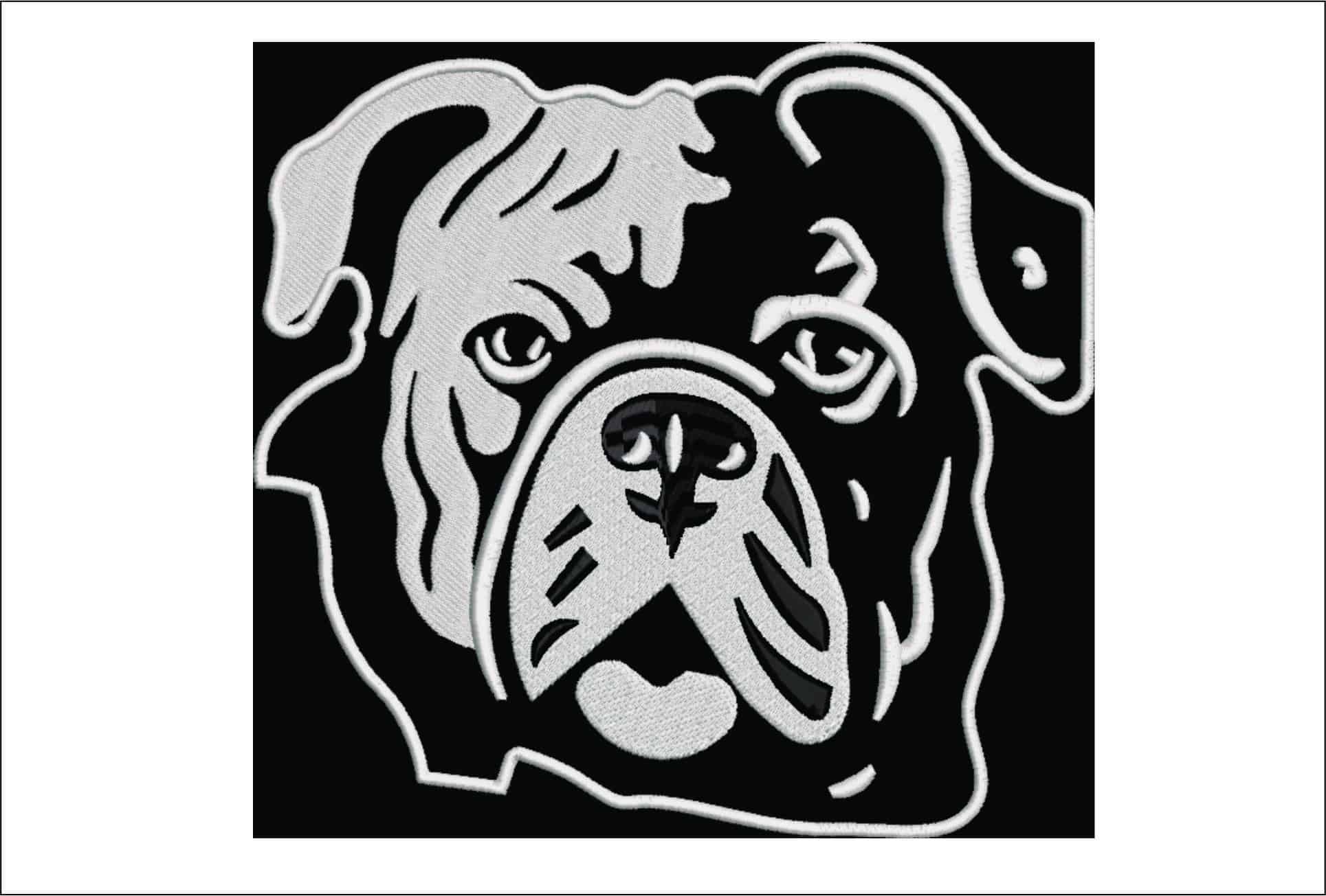 Bulldog Outline- Elegant embroidery design file - instant download