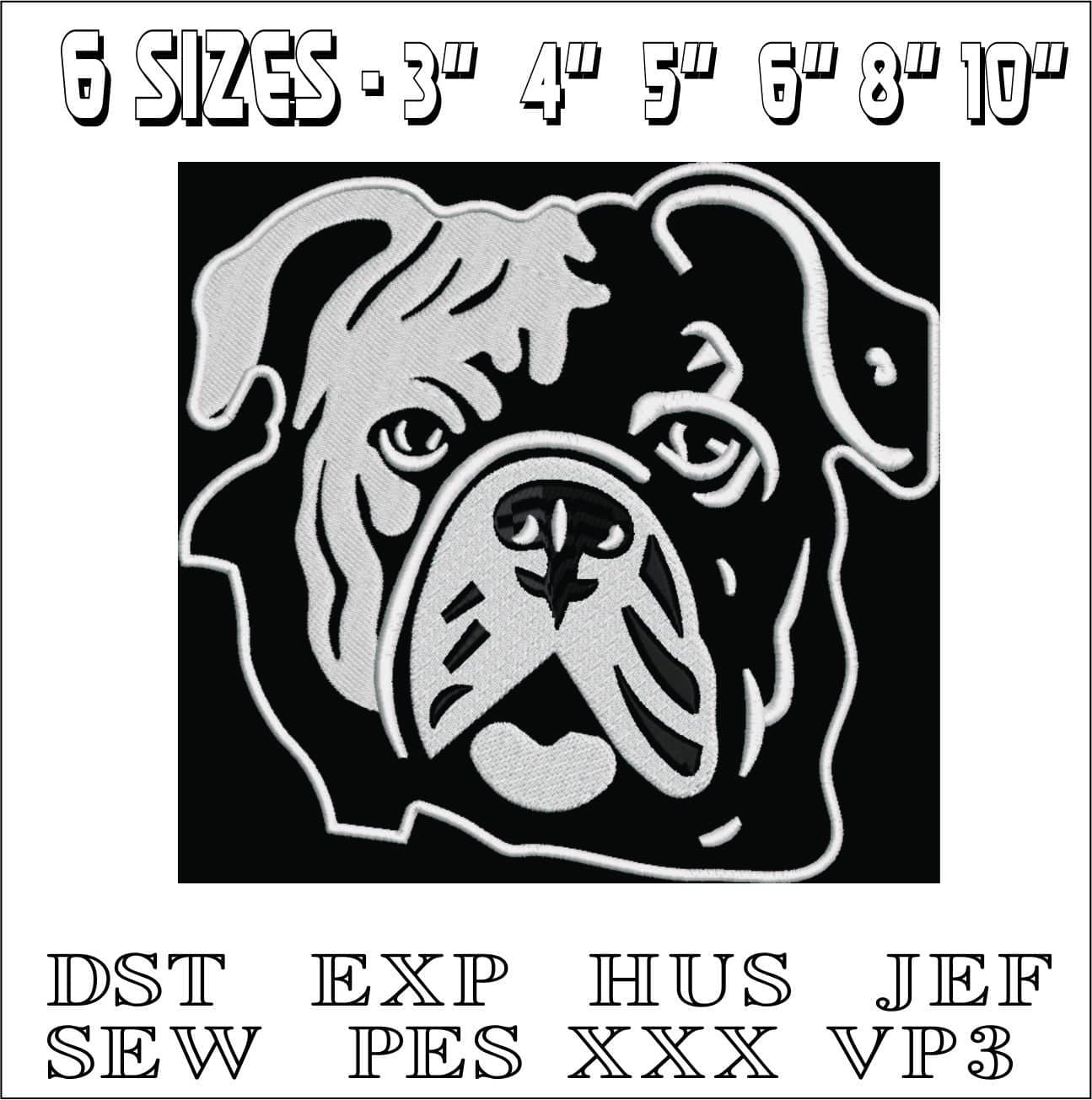 Bulldog Outline- Elegant embroidery design file - instant download — view 2
