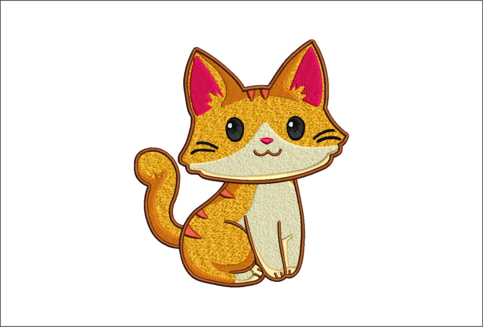 Cat- Elegant embroidery design file - instant download