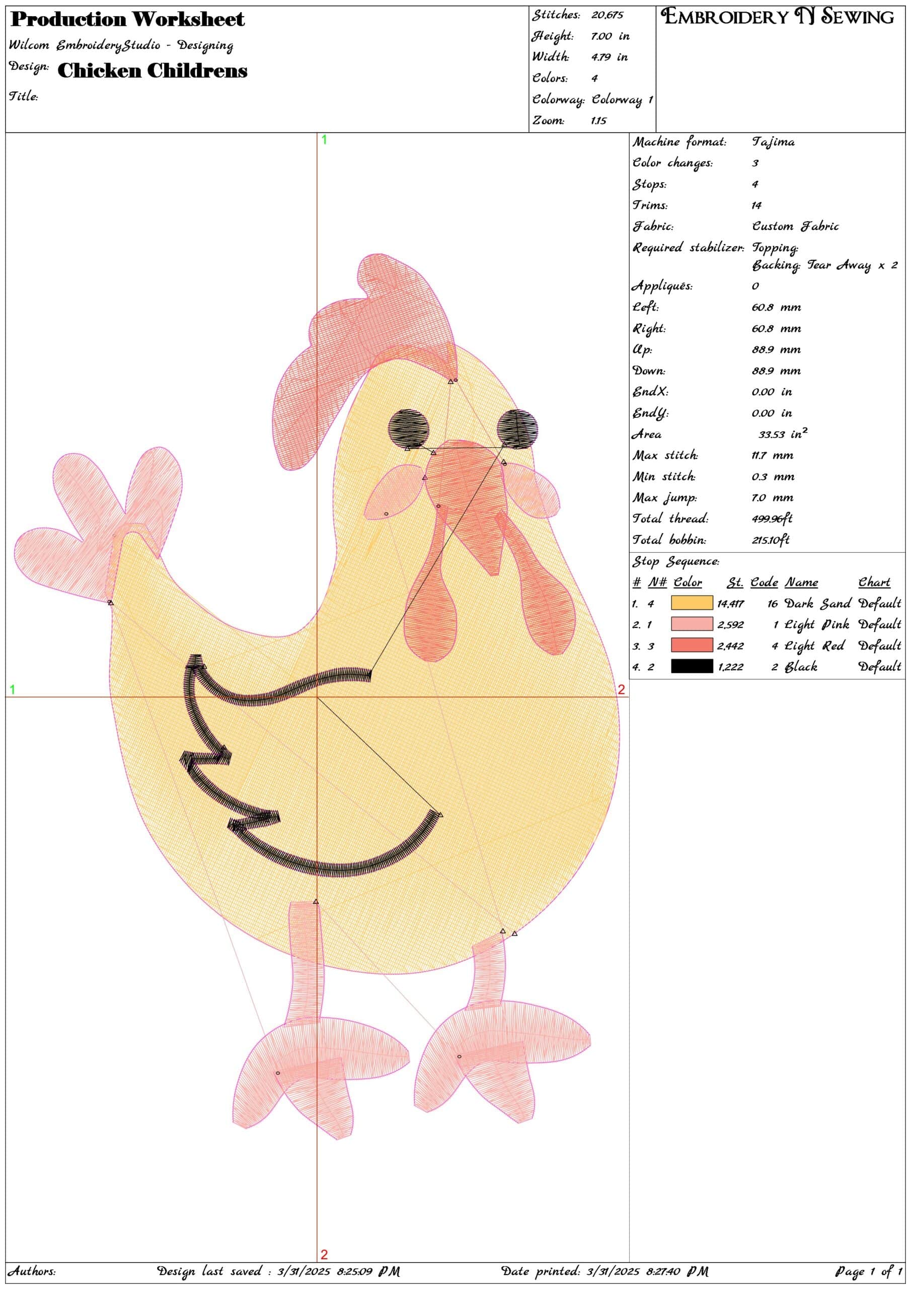 Chicken Childrens- Elegant embroidery design file - instant download — view 3