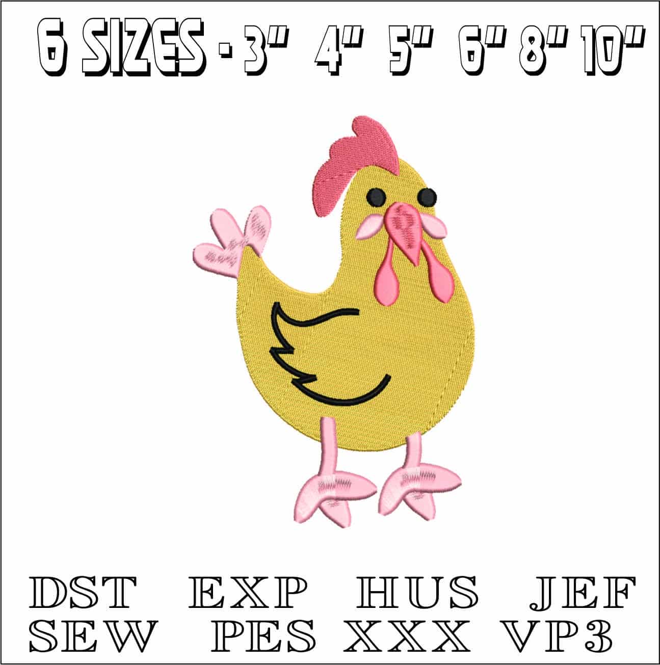 Chicken Childrens- Elegant embroidery design file - instant download — view 2