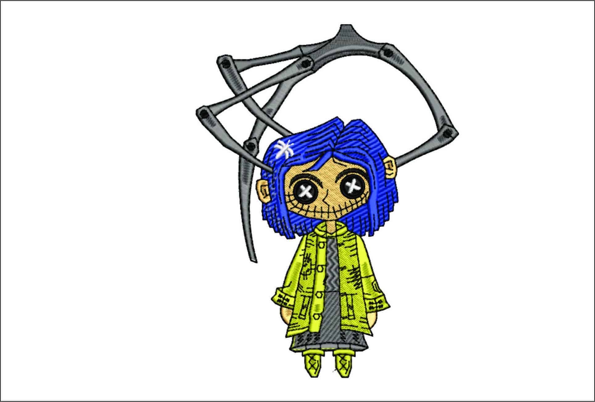 Coraline Halloween- Elegant embroidery design file - instant download