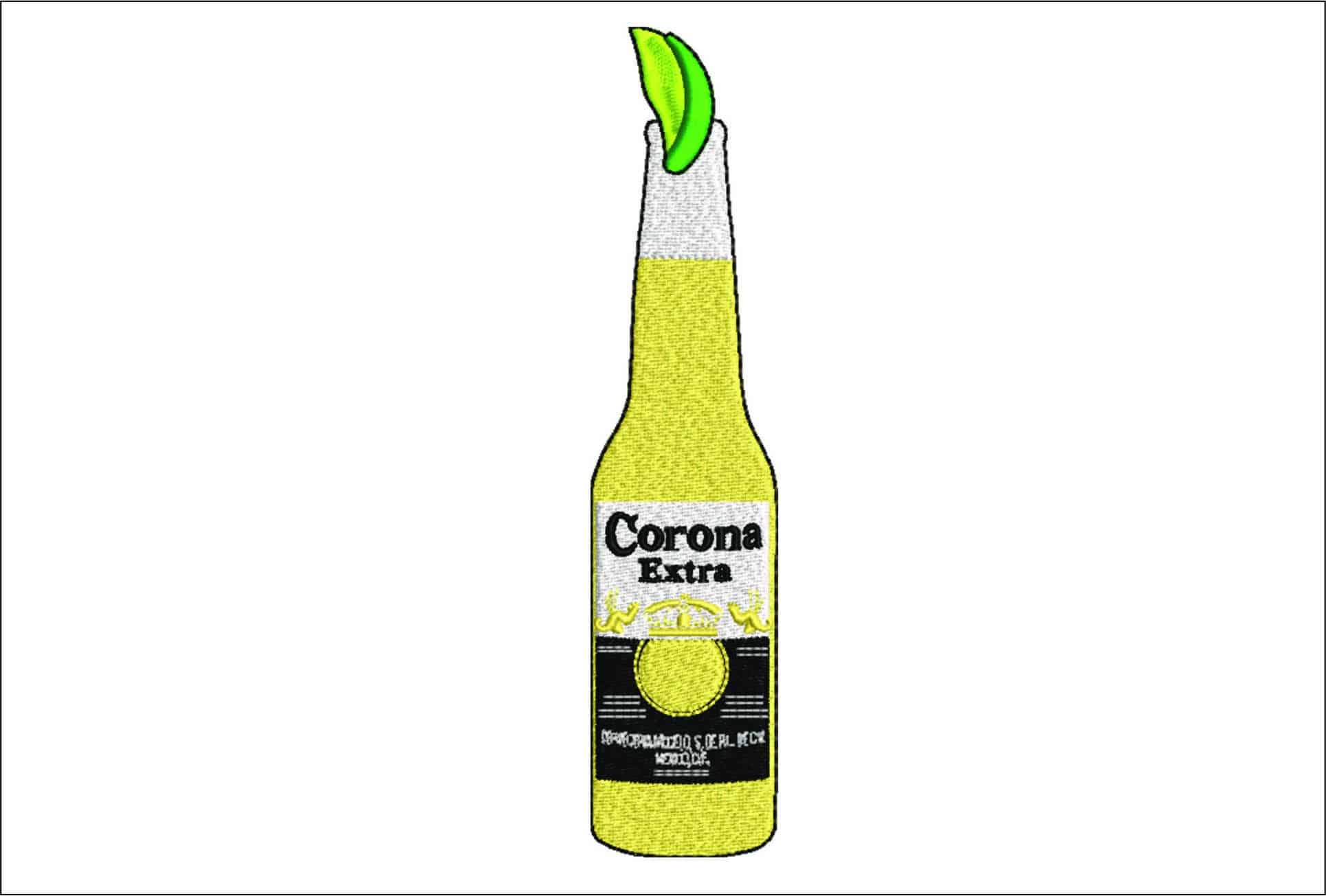 Corona Beer- Elegant embroidery design file - instant download