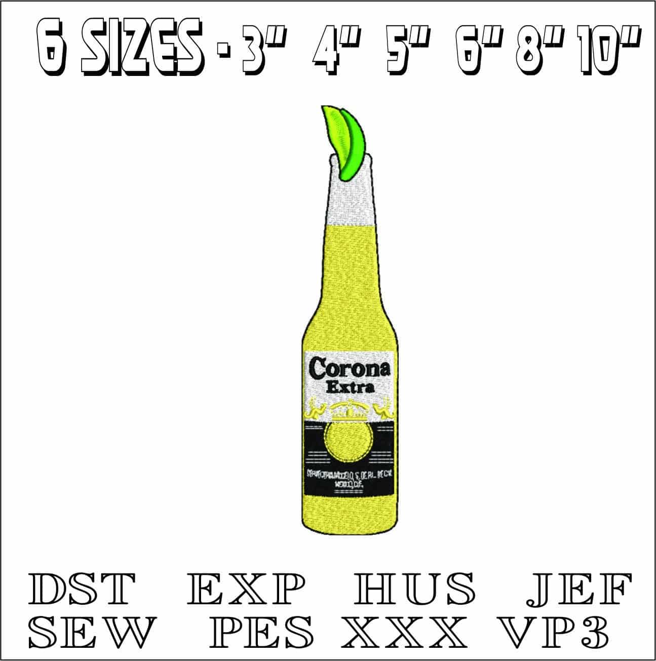 Corona Beer- Elegant embroidery design file - instant download — view 2