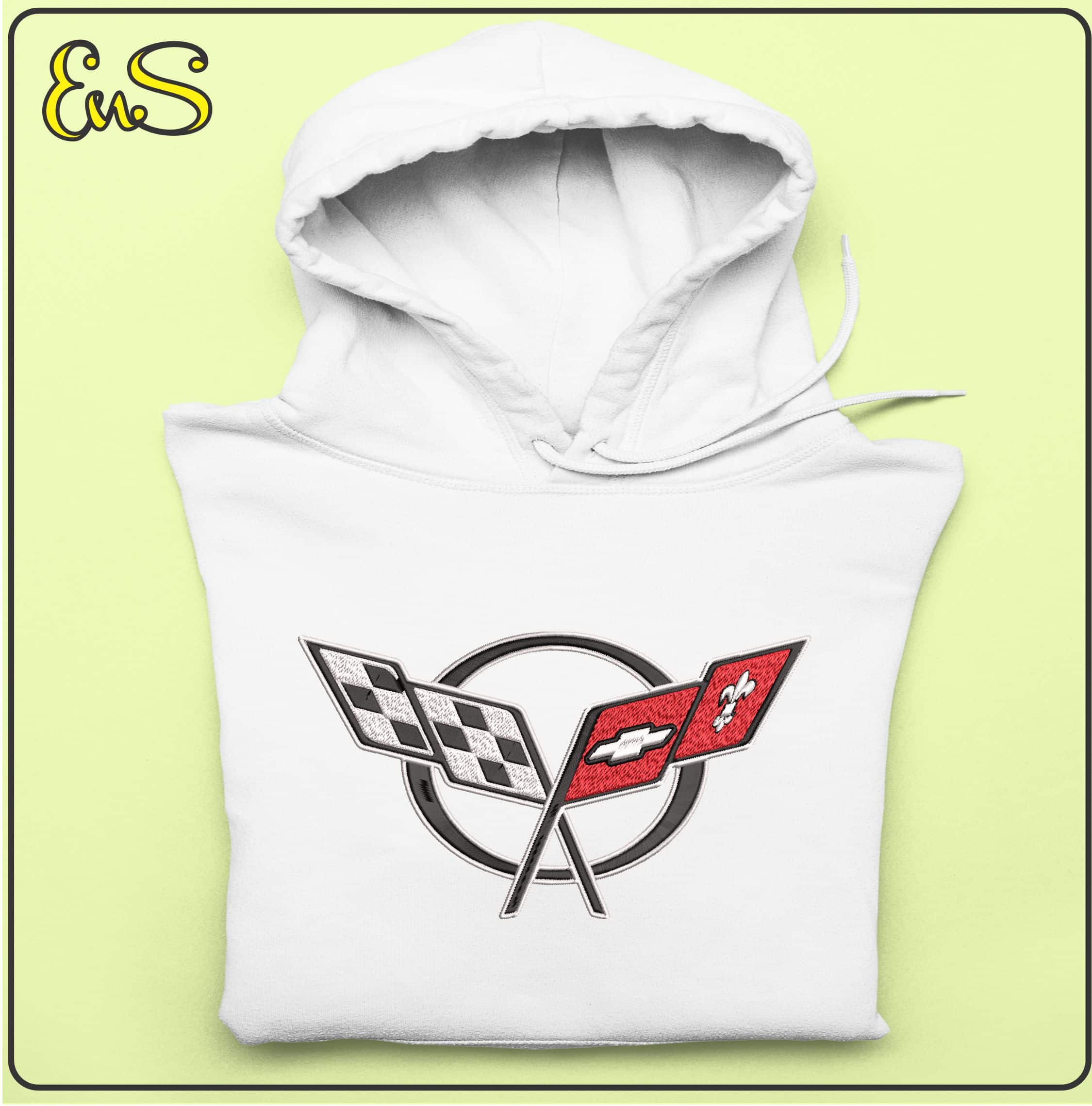 Corvette C5 Embelm- Elegant embroidery design file - instant download — view 2