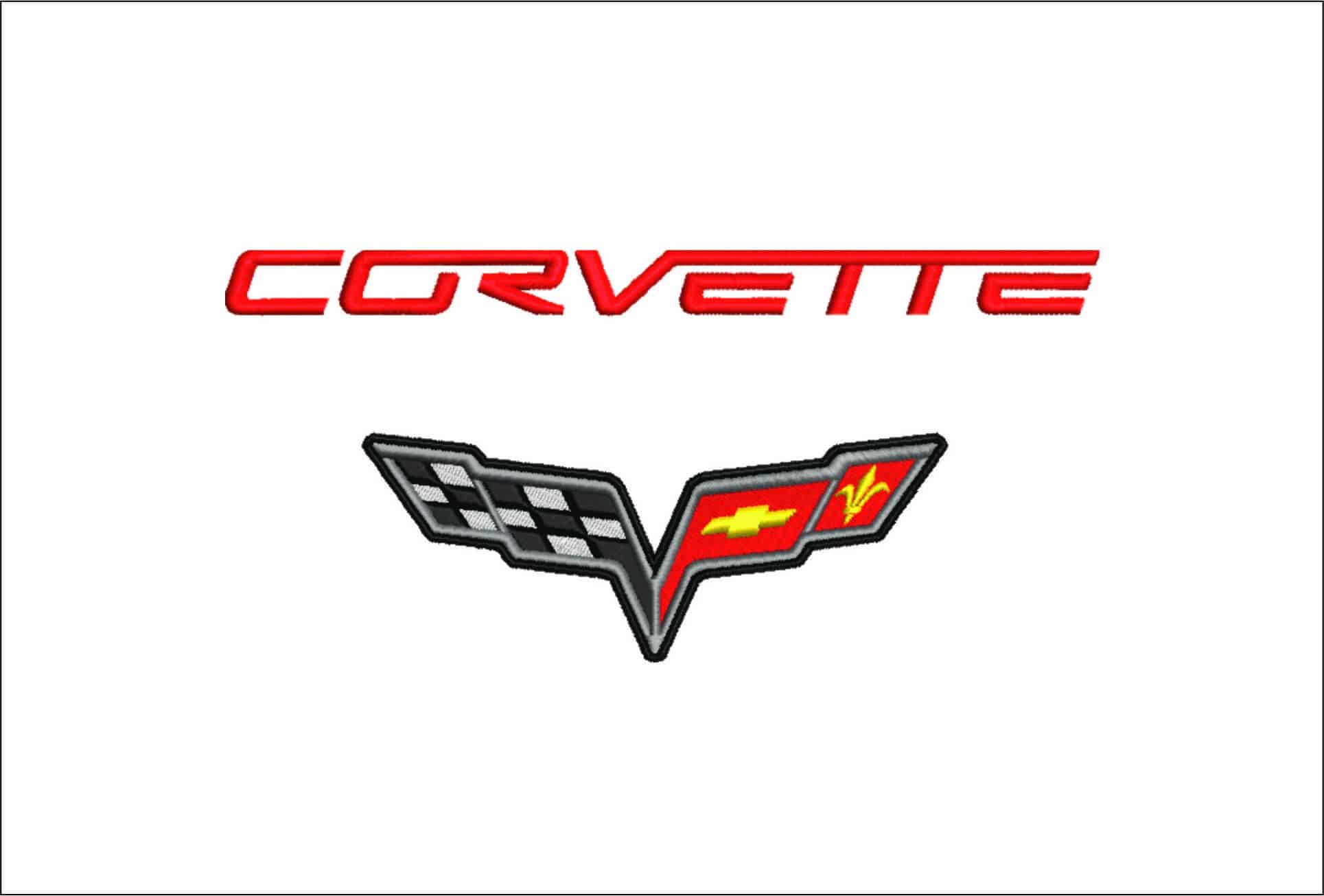 Corvette Logo- Elegant embroidery design file - instant download