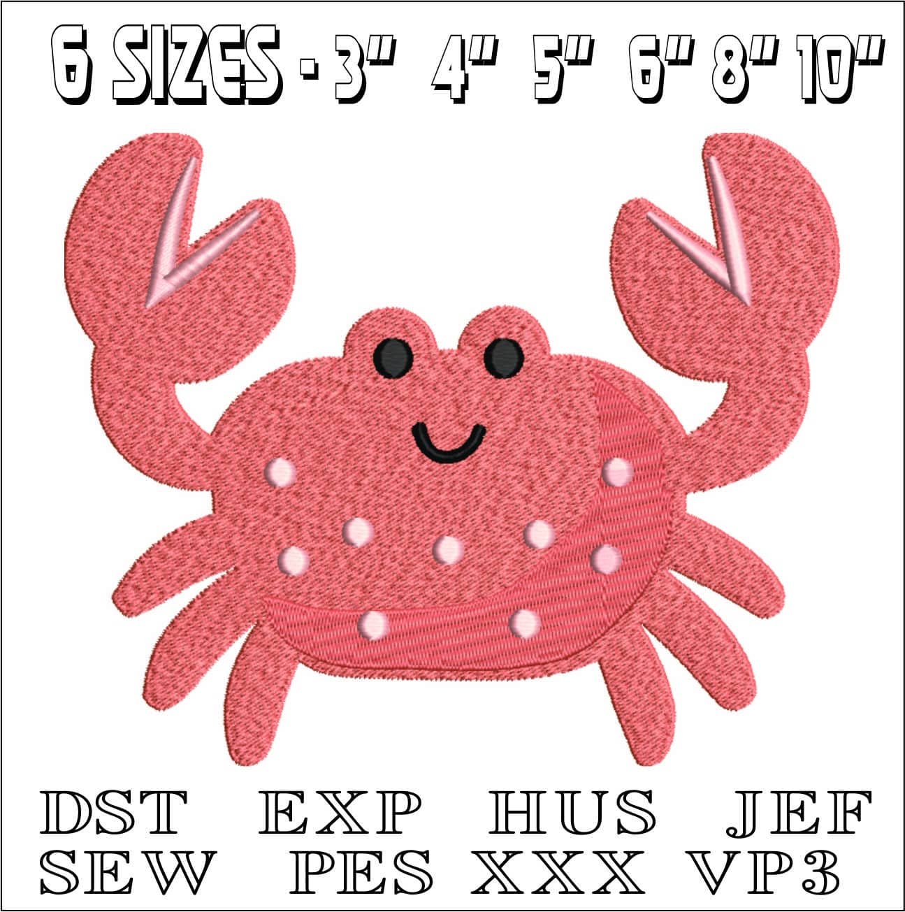 Crab Children- Elegant embroidery design file - instant download — view 2