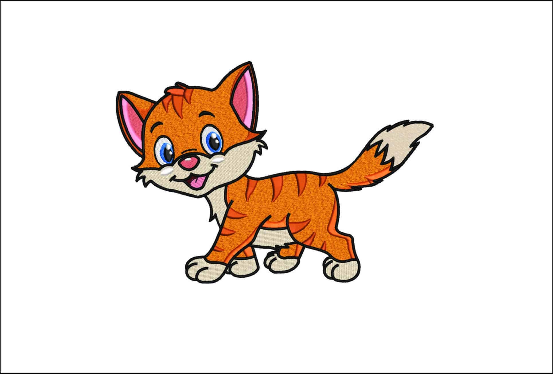 Cute Ginger Cat- Elegant embroidery design file - instant download