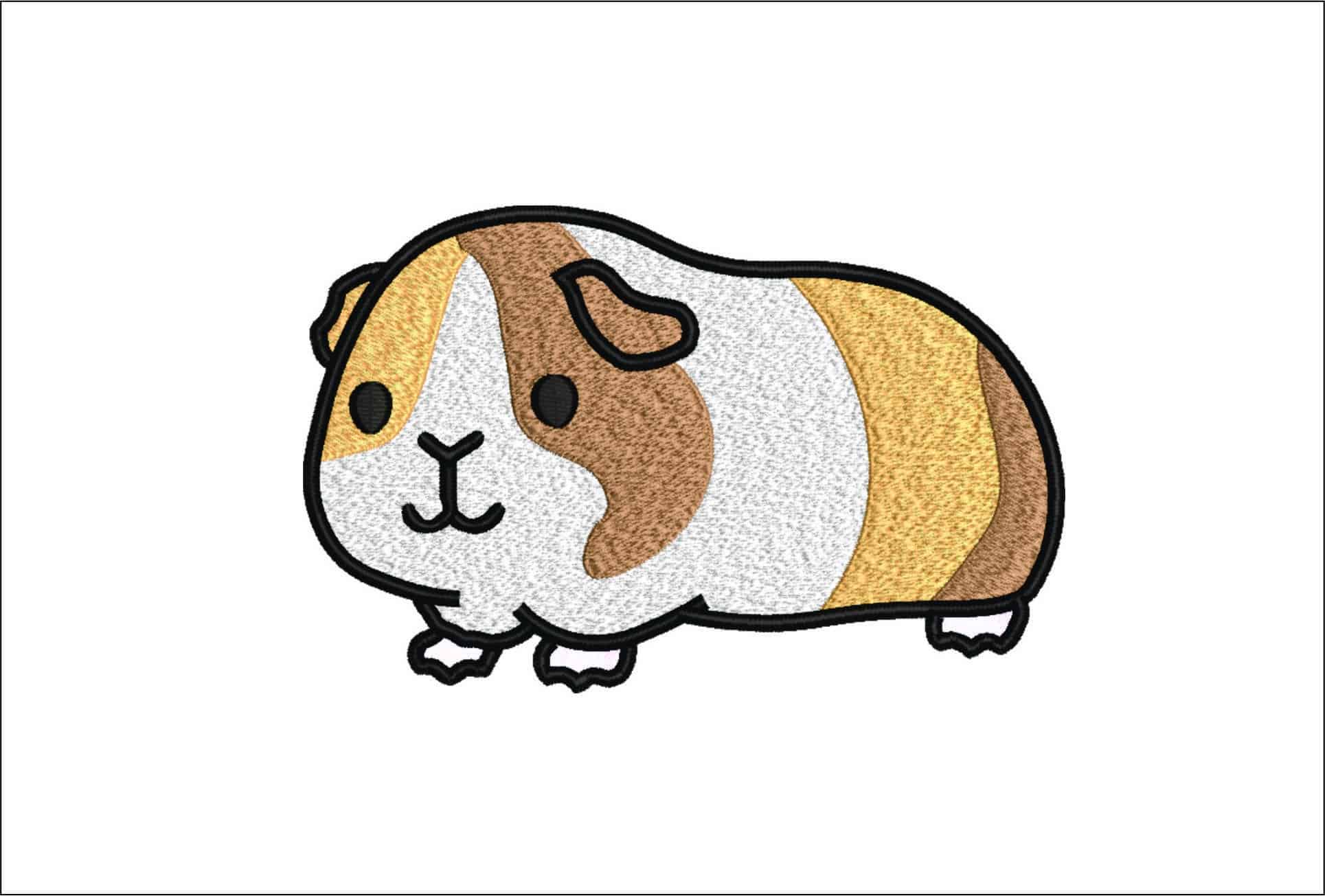Cute Guinea Pig- Elegant embroidery design file - instant download