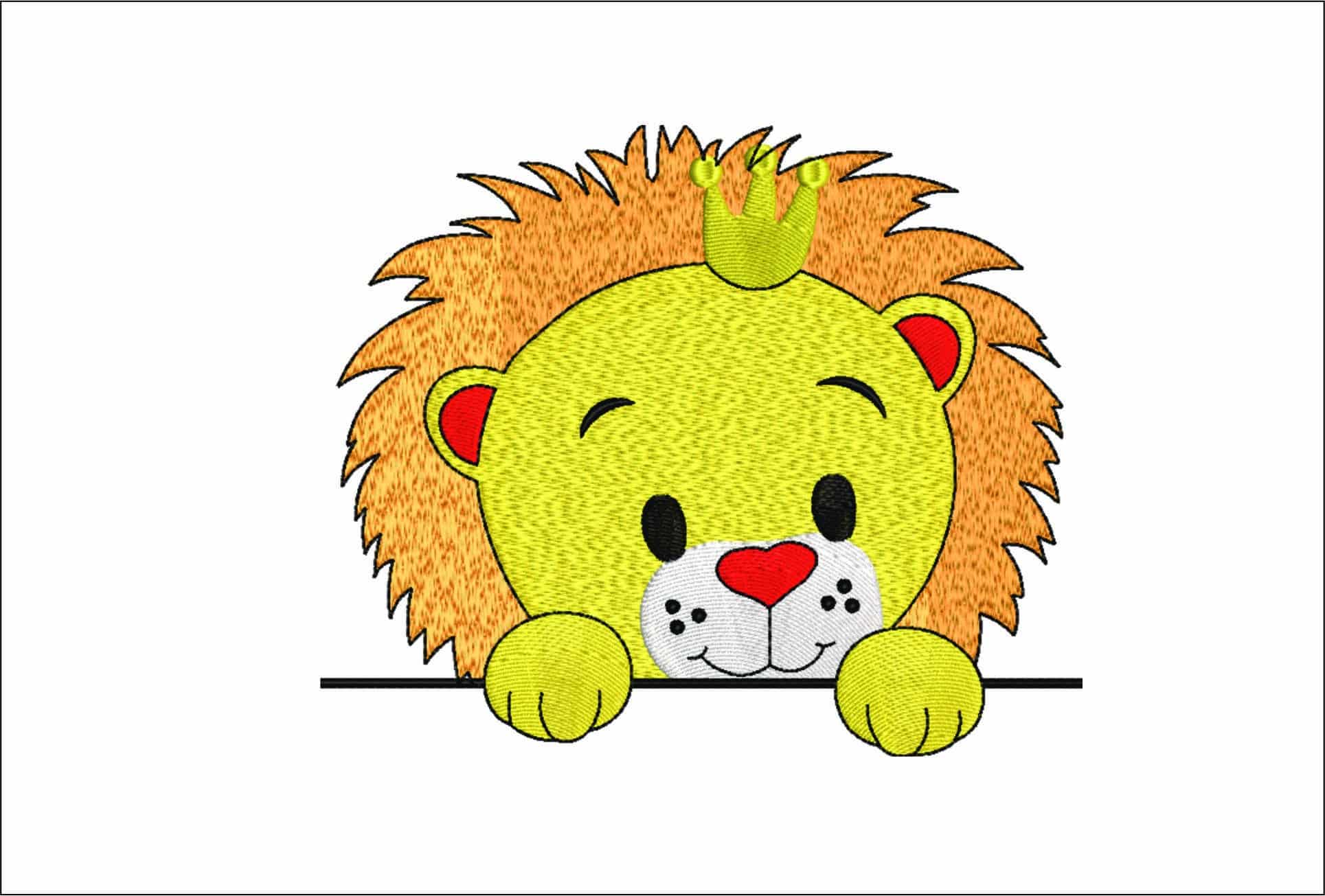 Cute Lion Face- Elegant embroidery design file - instant download