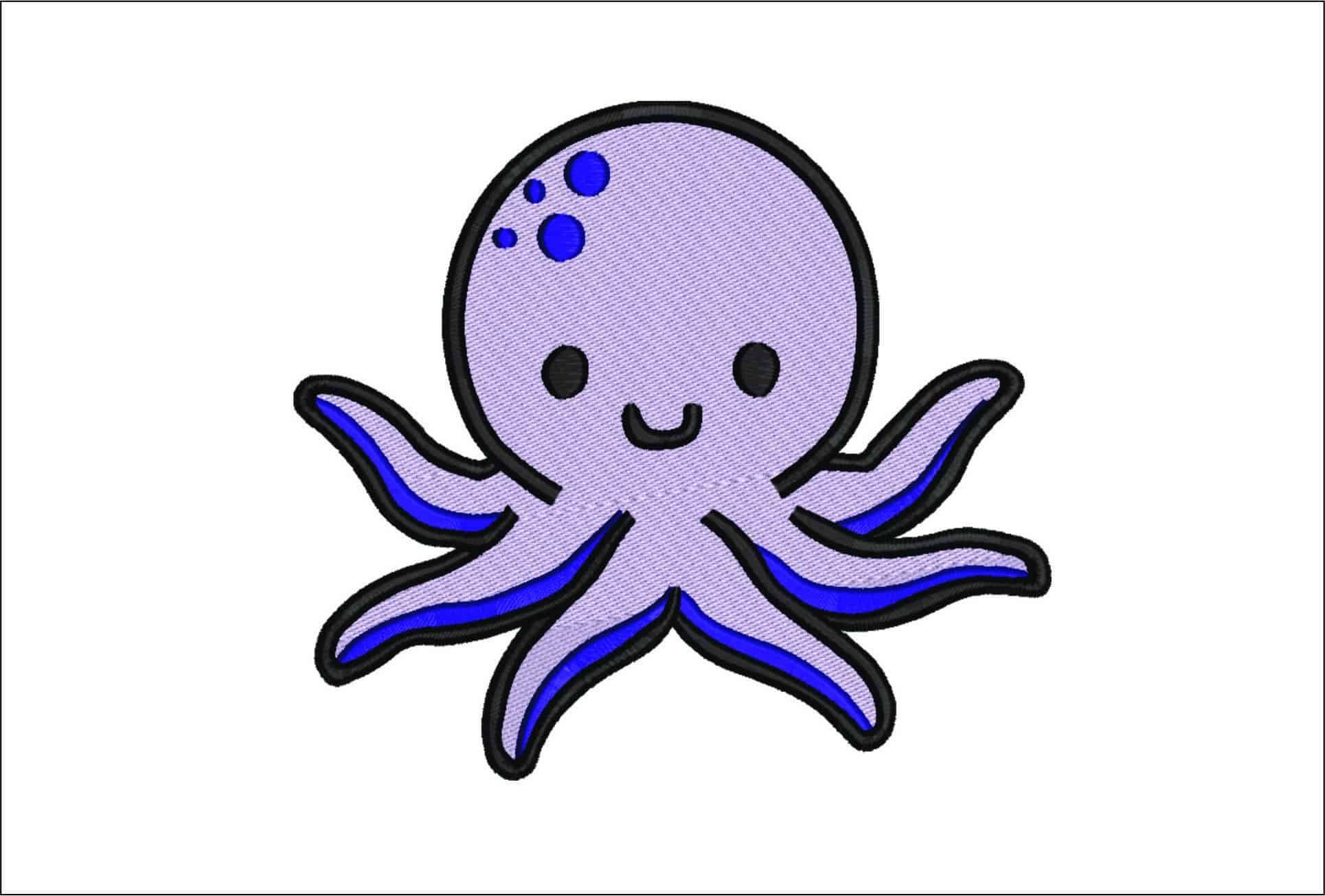 Cute Octopus- Elegant embroidery design file - instant download