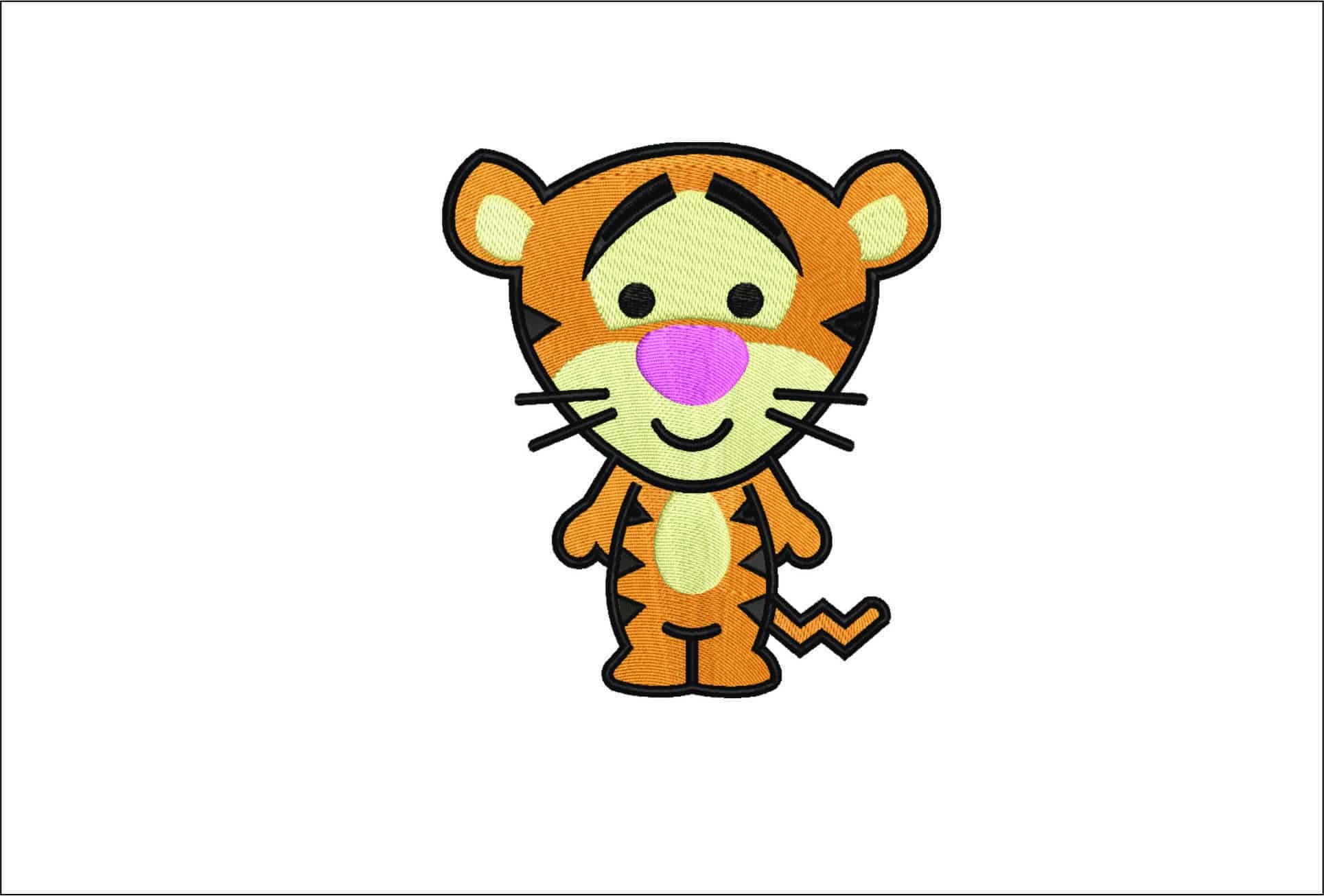 Cute Tiger Children- Elegant embroidery design file - instant download