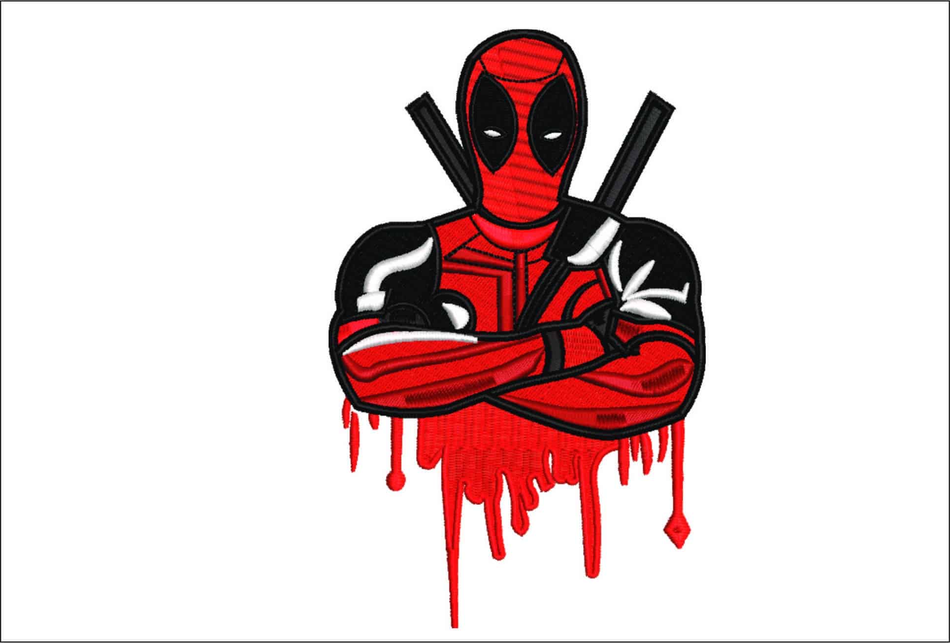 Deadpool- Elegant embroidery design file - instant download