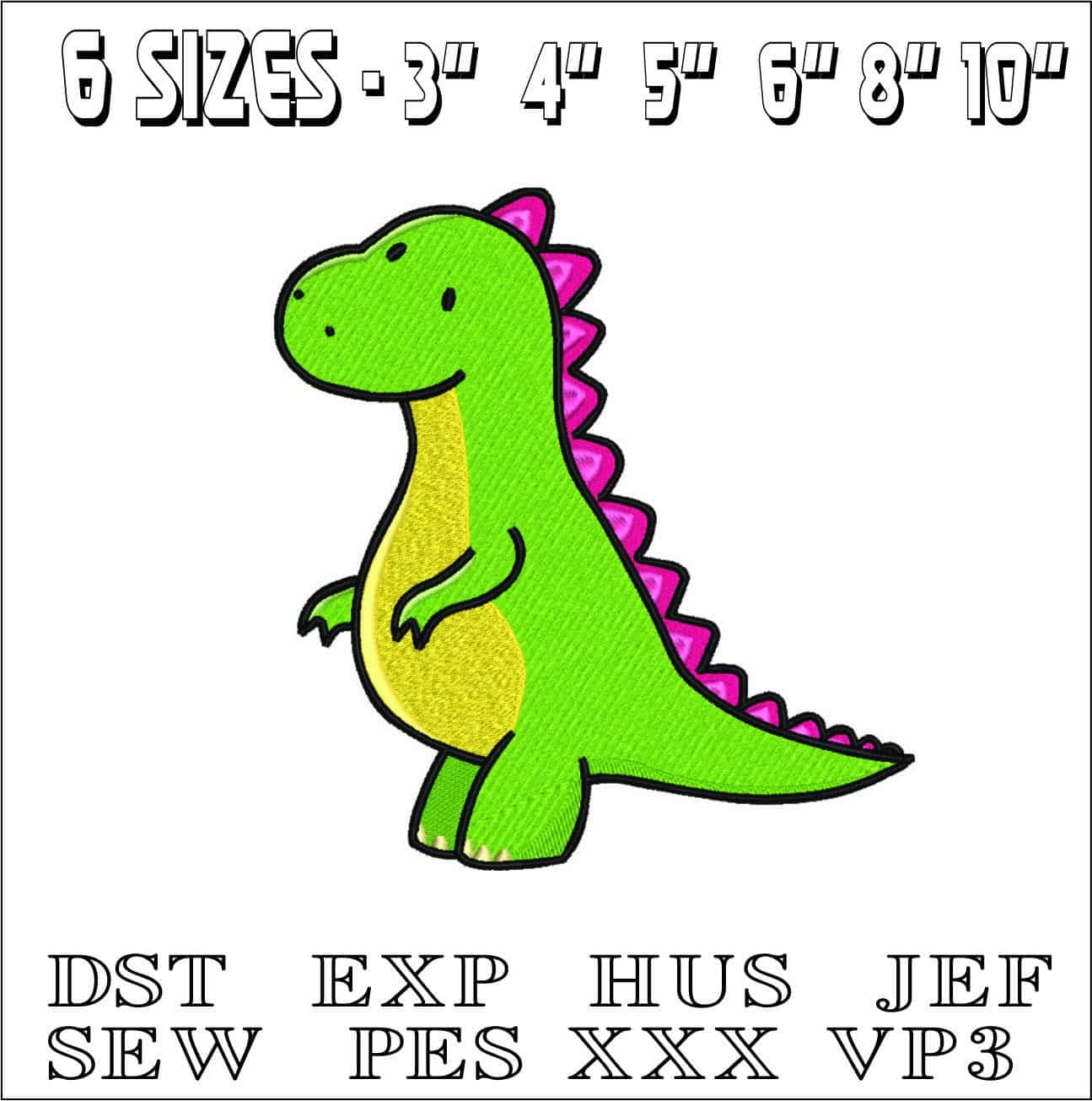 Dinosaur Children- Elegant embroidery design file - instant download — view 2