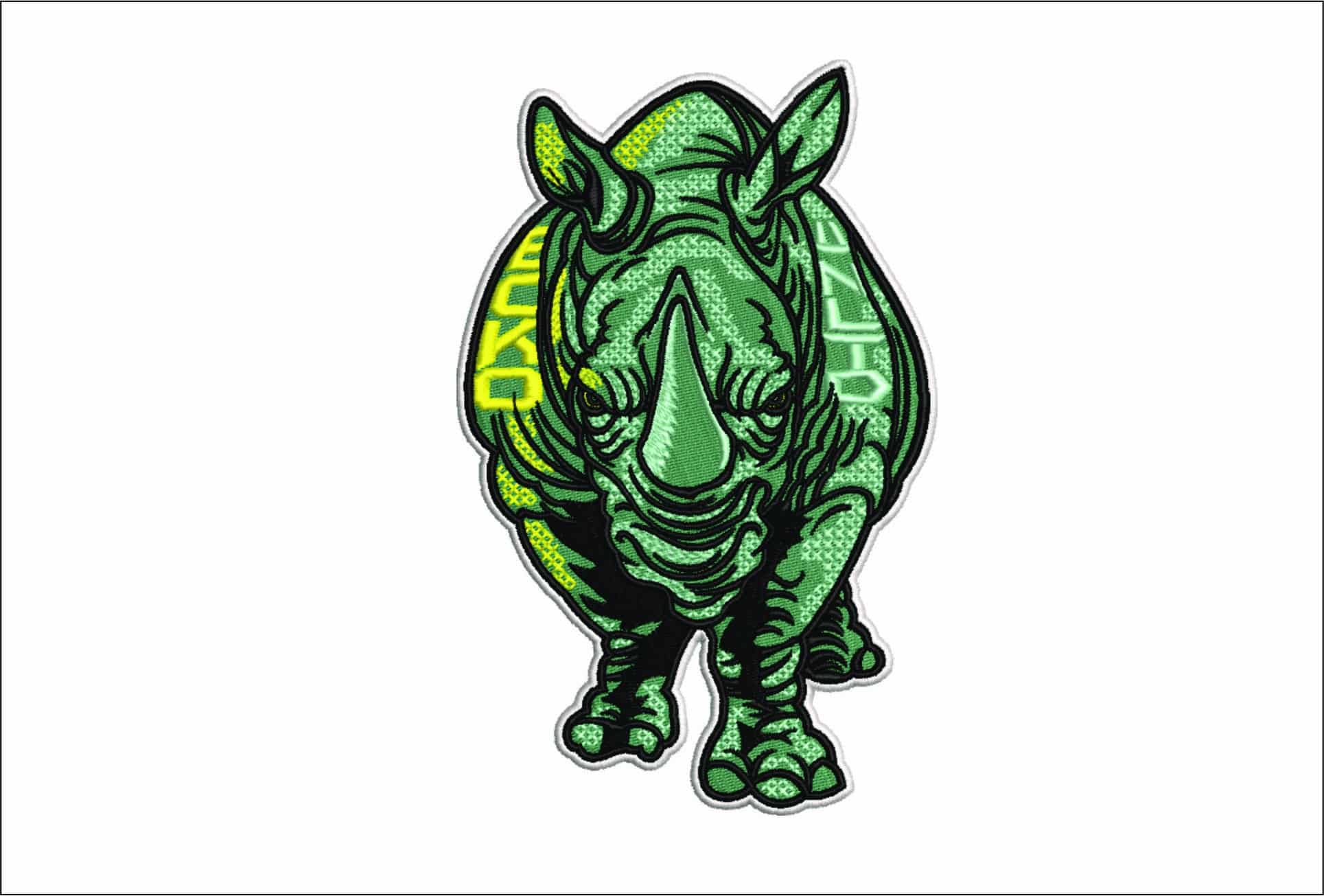 Ecko unltd Rhino- Elegant embroidery design file - instant download