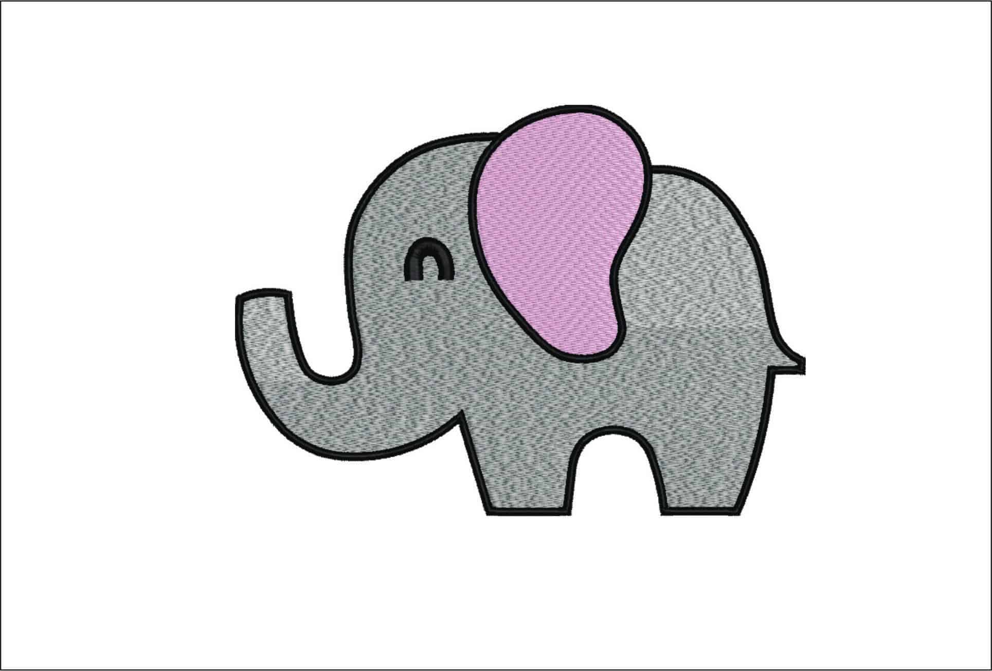 Elephant Child- Elegant embroidery design file - instant download