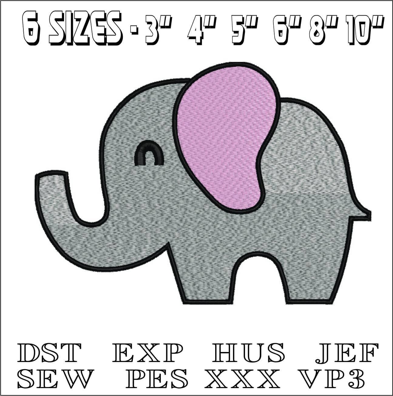 Elephant Child- Elegant embroidery design file - instant download — view 2