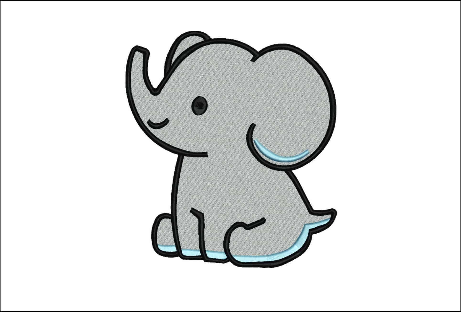 Elephant Children- Elegant embroidery design file - instant download
