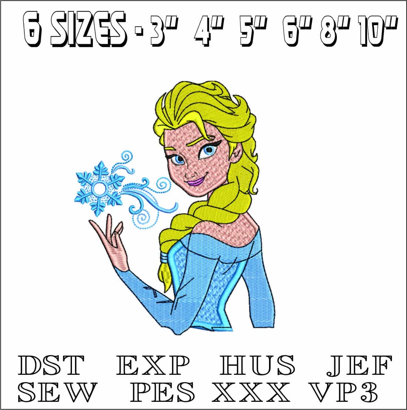 Elsa Frozen- Elegant embroidery design file - instant download — view 2
