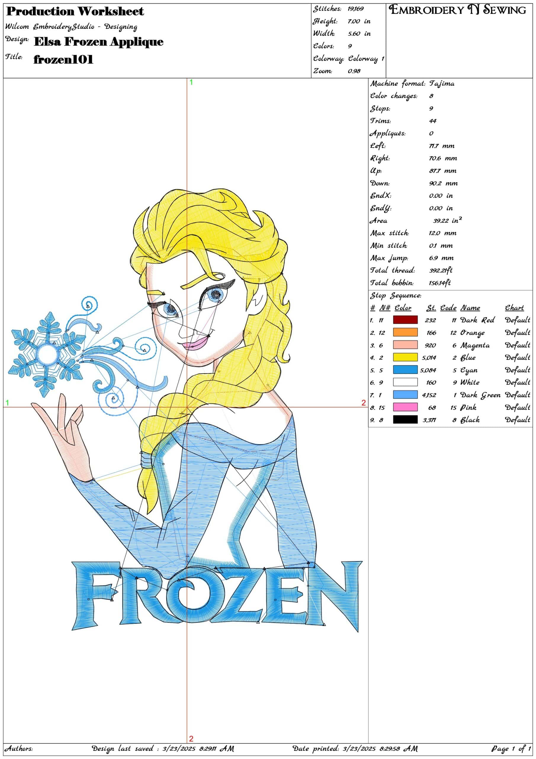 Elsa Applique- Elegant embroidery design file - instant download — view 3