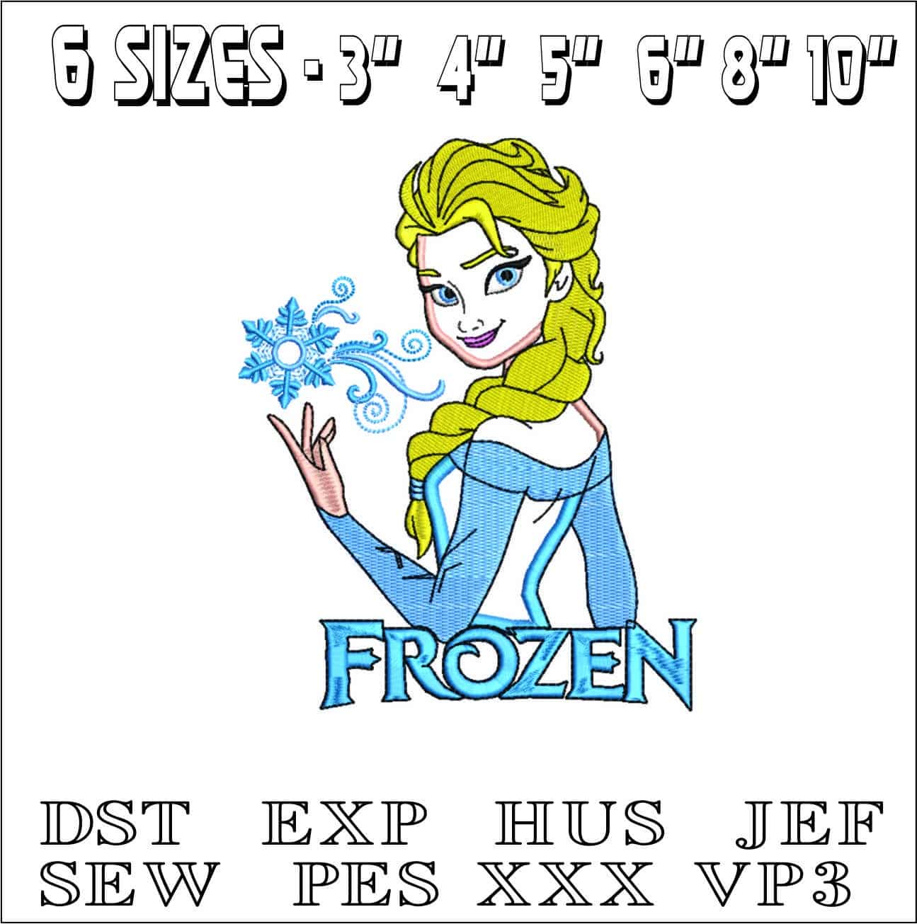 Elsa Applique- Elegant embroidery design file - instant download — view 2
