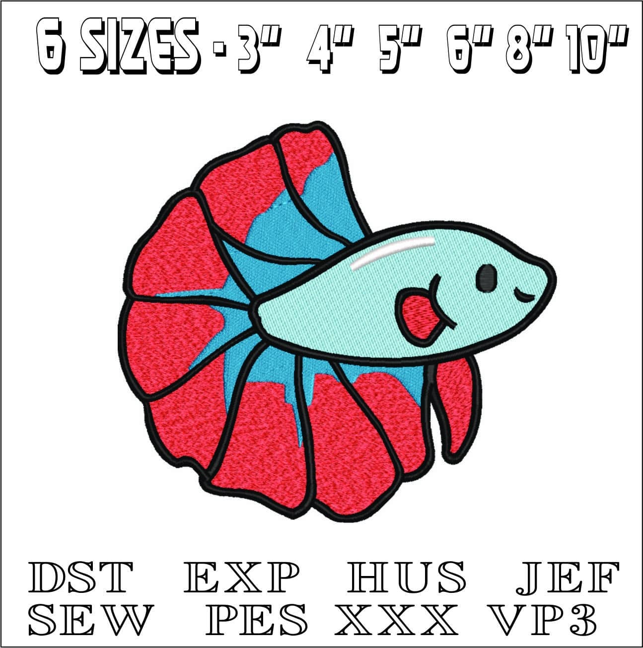Fish Children- Elegant embroidery design file - instant download — view 2