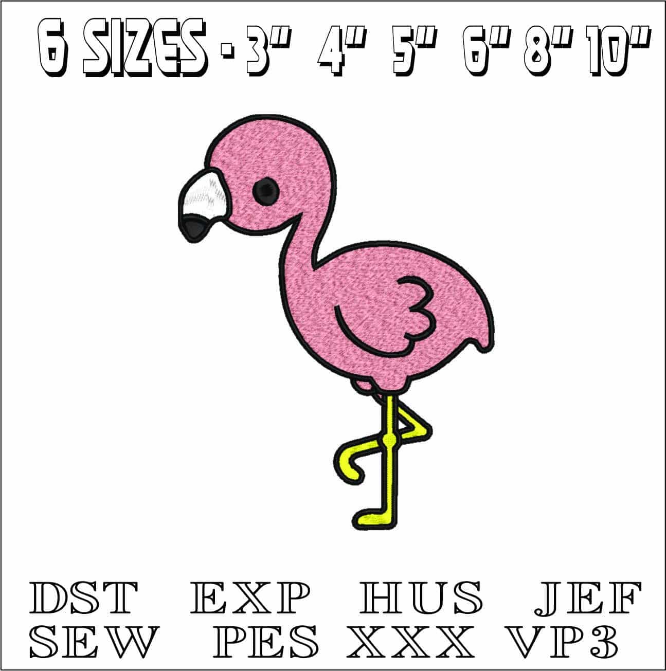 Flamingo Children- Elegant embroidery design file - instant download — view 2