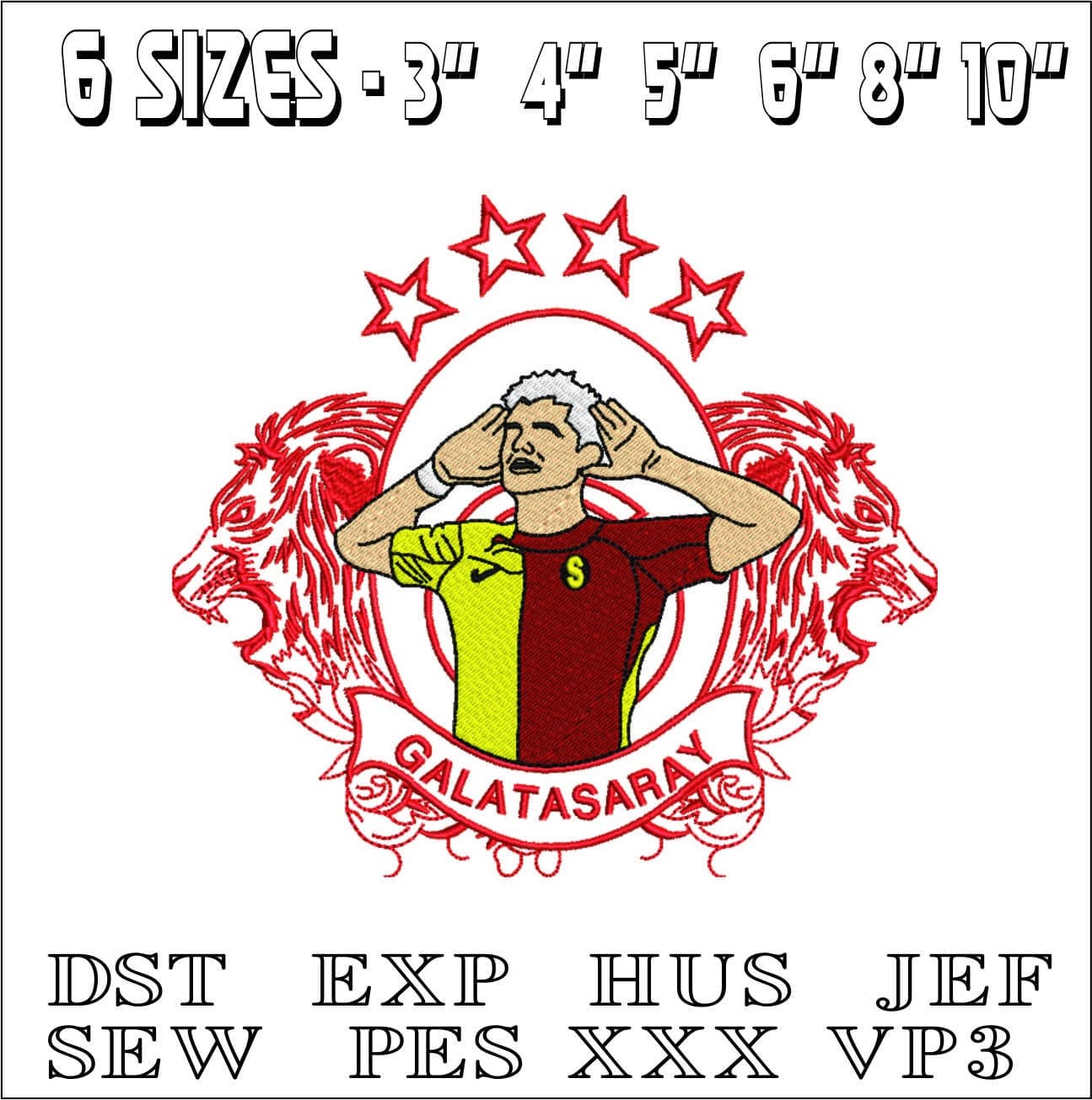 Galatasaray- Elegant embroidery design file - instant download — view 2