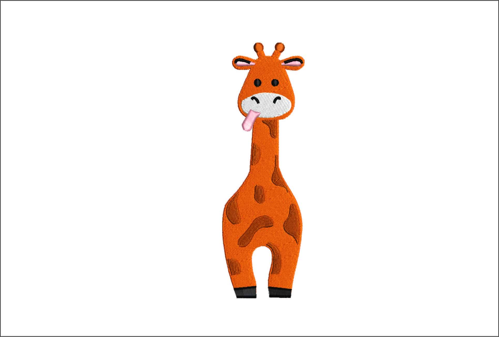 Girafe Front Children- Elegant embroidery design file - instant download