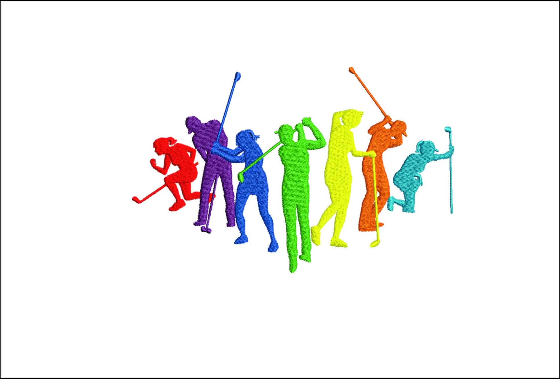 Golfer Celebrate 4- Elegant embroidery design file - instant download