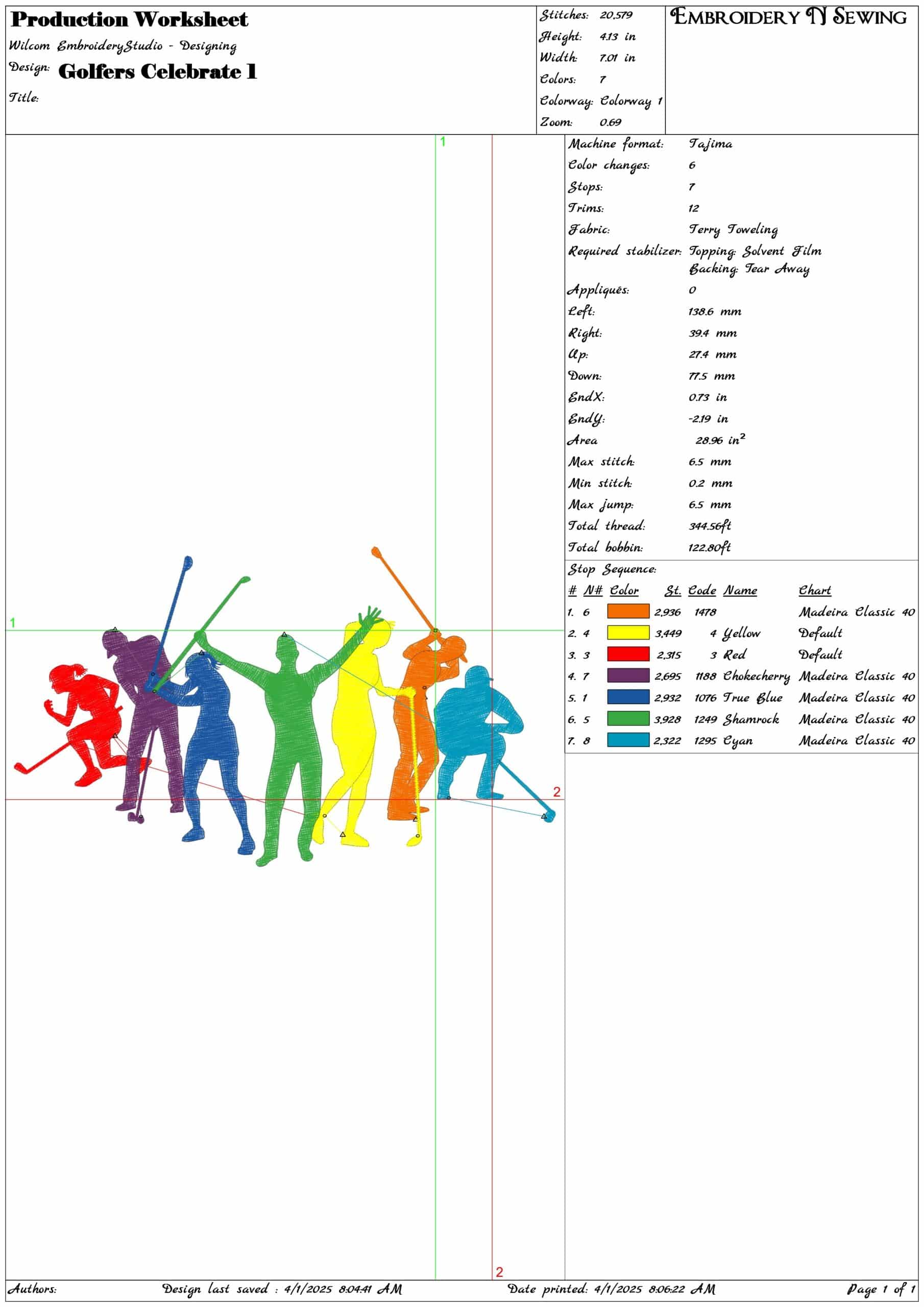Golfers Celebrate 1- Elegant embroidery design file - instant download — view 3