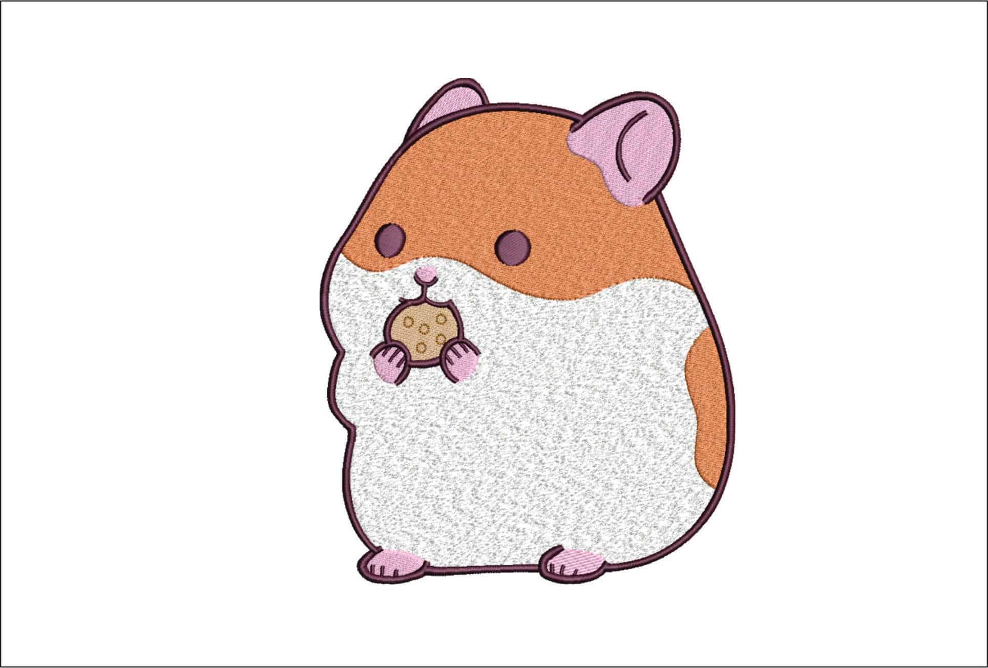 Guinea Pig eating- Elegant embroidery design file - instant download