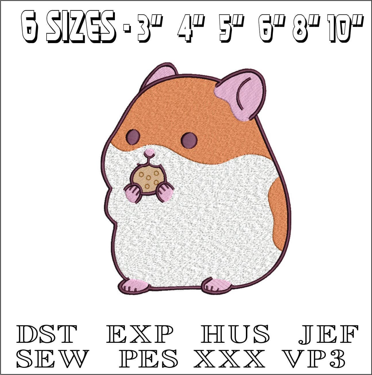 Guinea Pig eating- Elegant embroidery design file - instant download — view 2