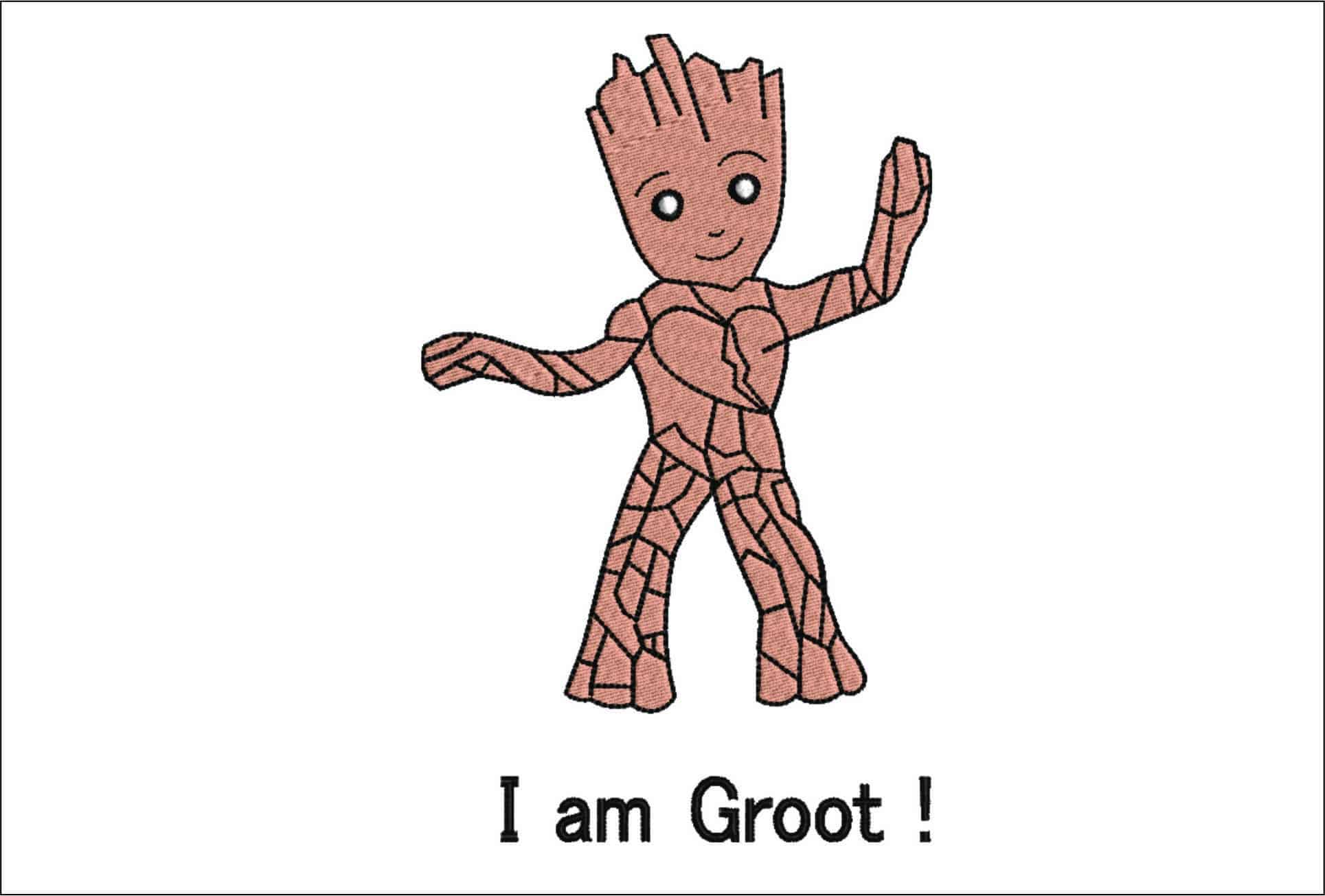 I am Groot- Elegant embroidery design file - instant download