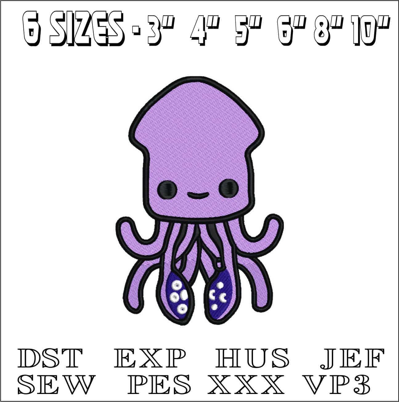 Jelly Fish- Elegant embroidery design file - instant download — view 2