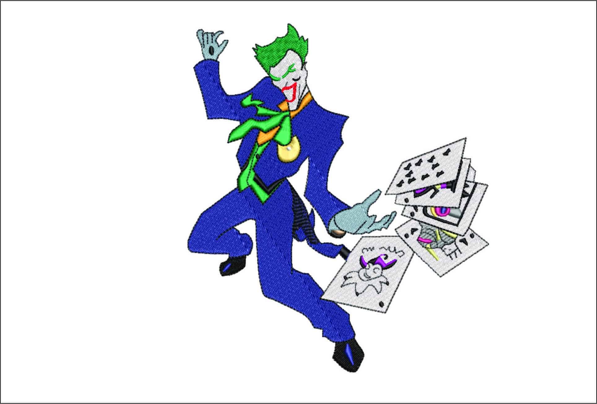 Joker with Cards- Elegant embroidery design file - instant download