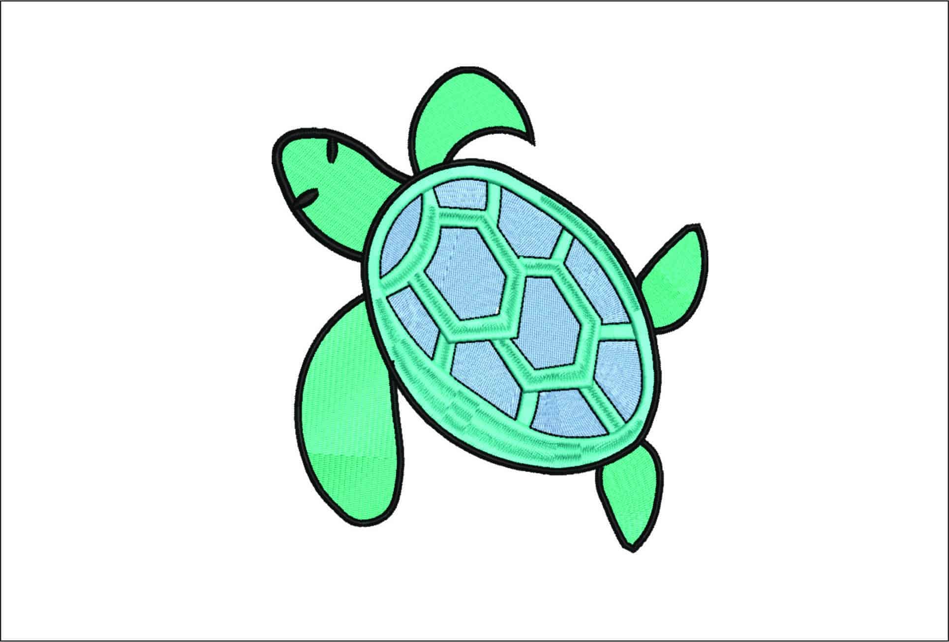 Kid Turtle- Elegant embroidery design file - instant download