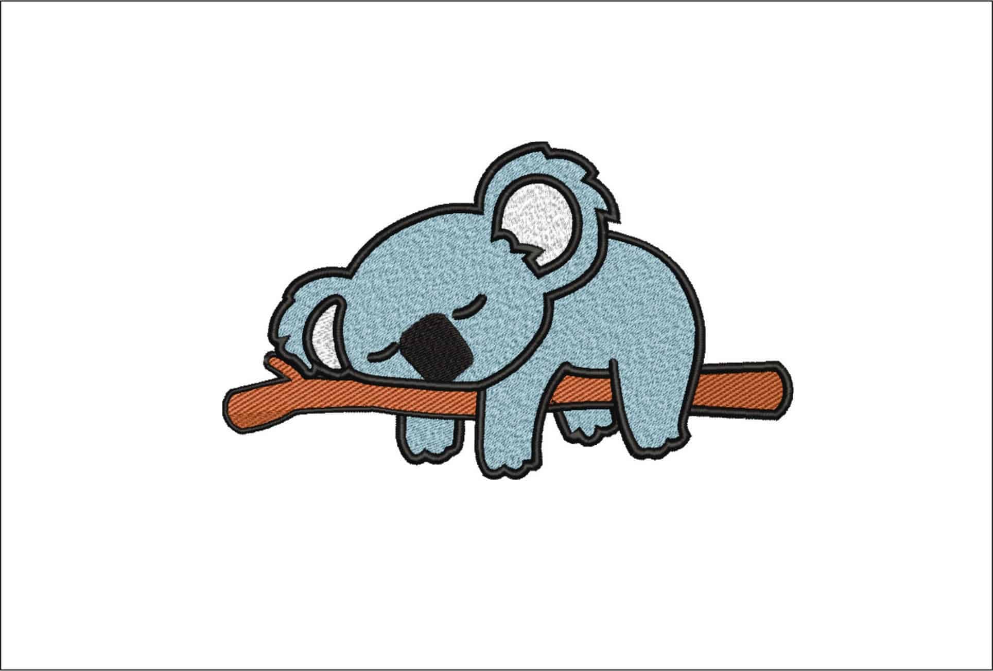 Koala Sleeping- Elegant embroidery design file - instant download