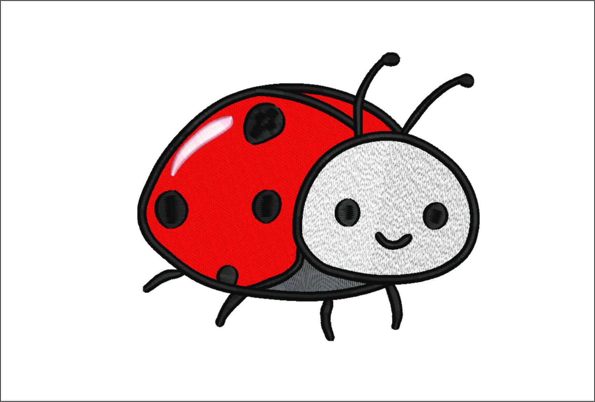 Lady Bug Children - Elegant embroidery design file - instant download
