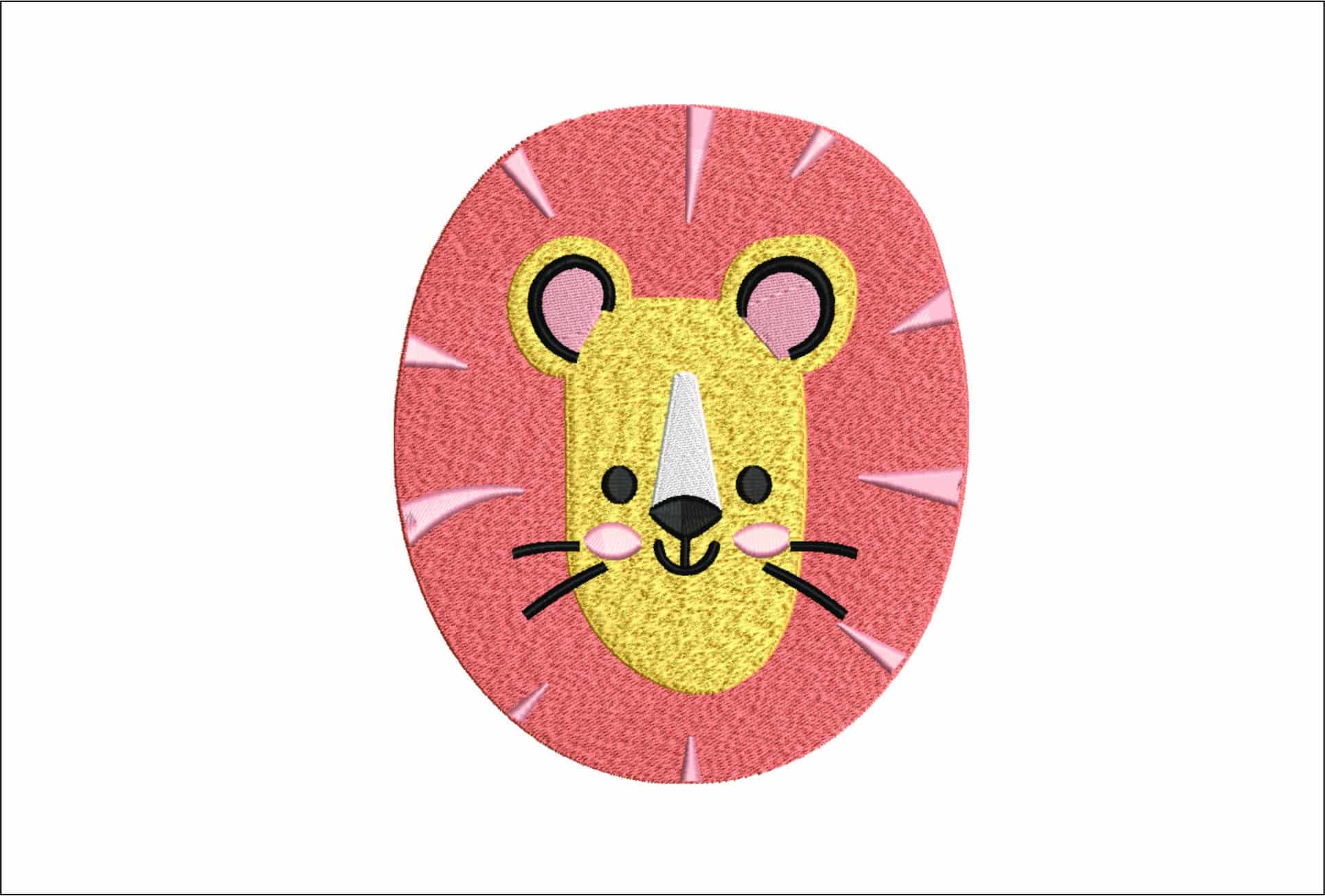 Lion Face Children- Elegant embroidery design file - instant download