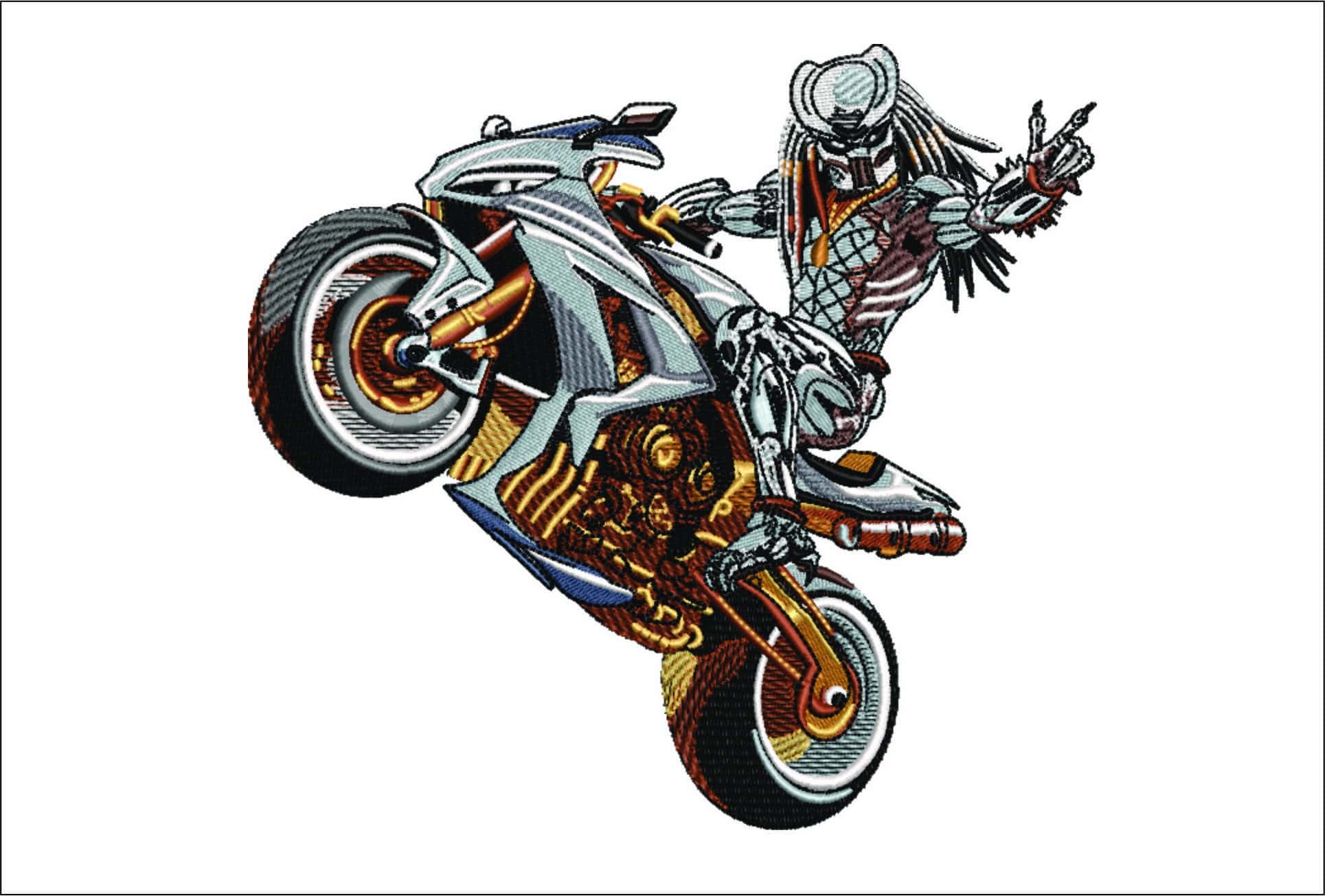 Mad Max Biker- Elegant embroidery design file - instant download