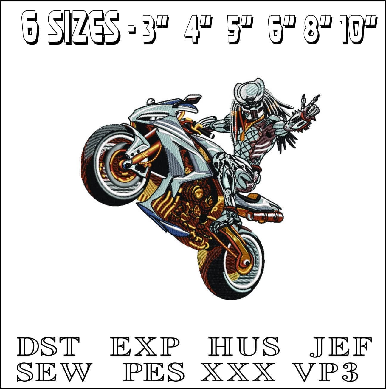 Mad Max Biker- Elegant embroidery design file - instant download — view 2