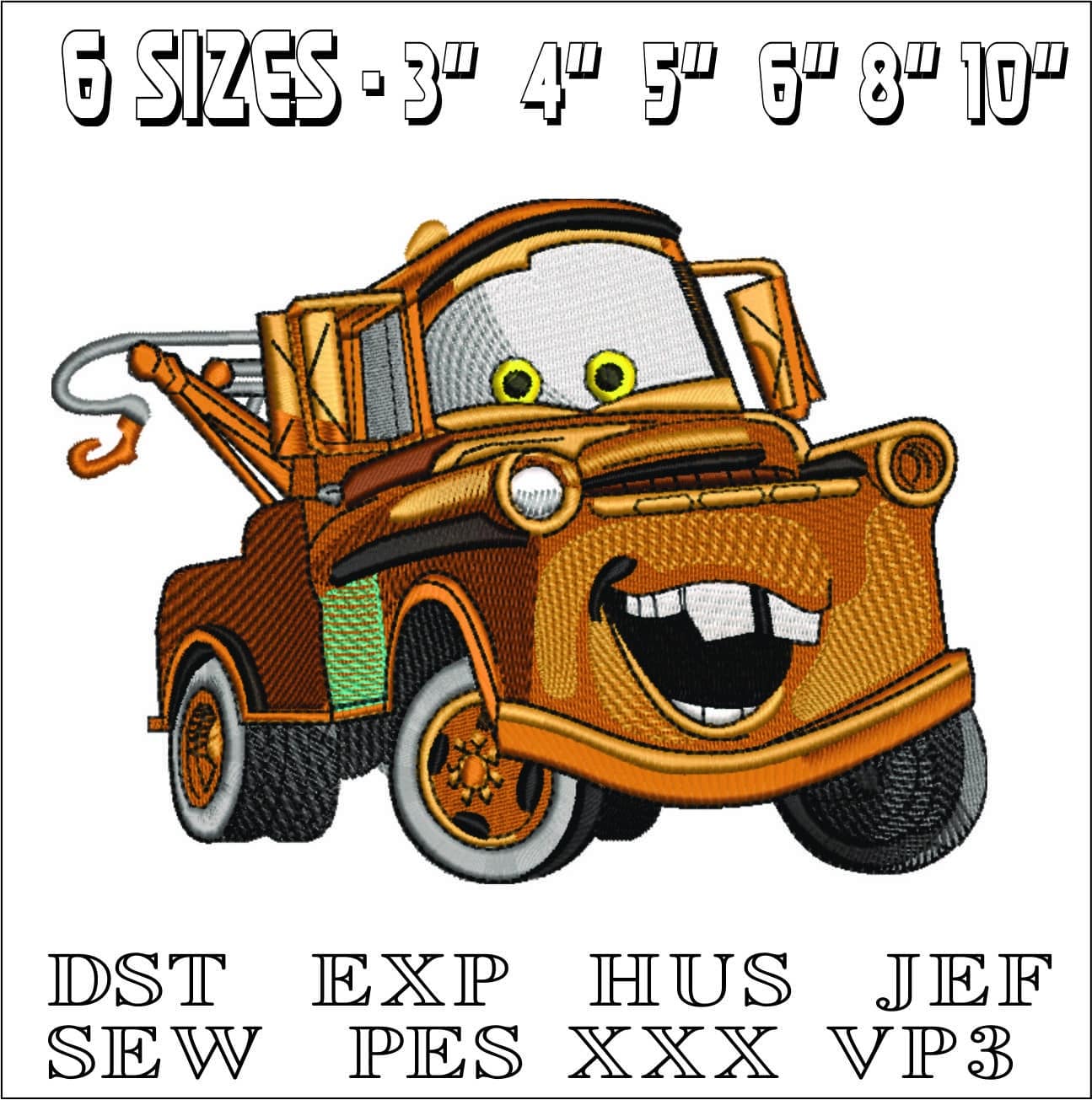 Mater Cars - Elegant embroidery design file - instant download — view 2