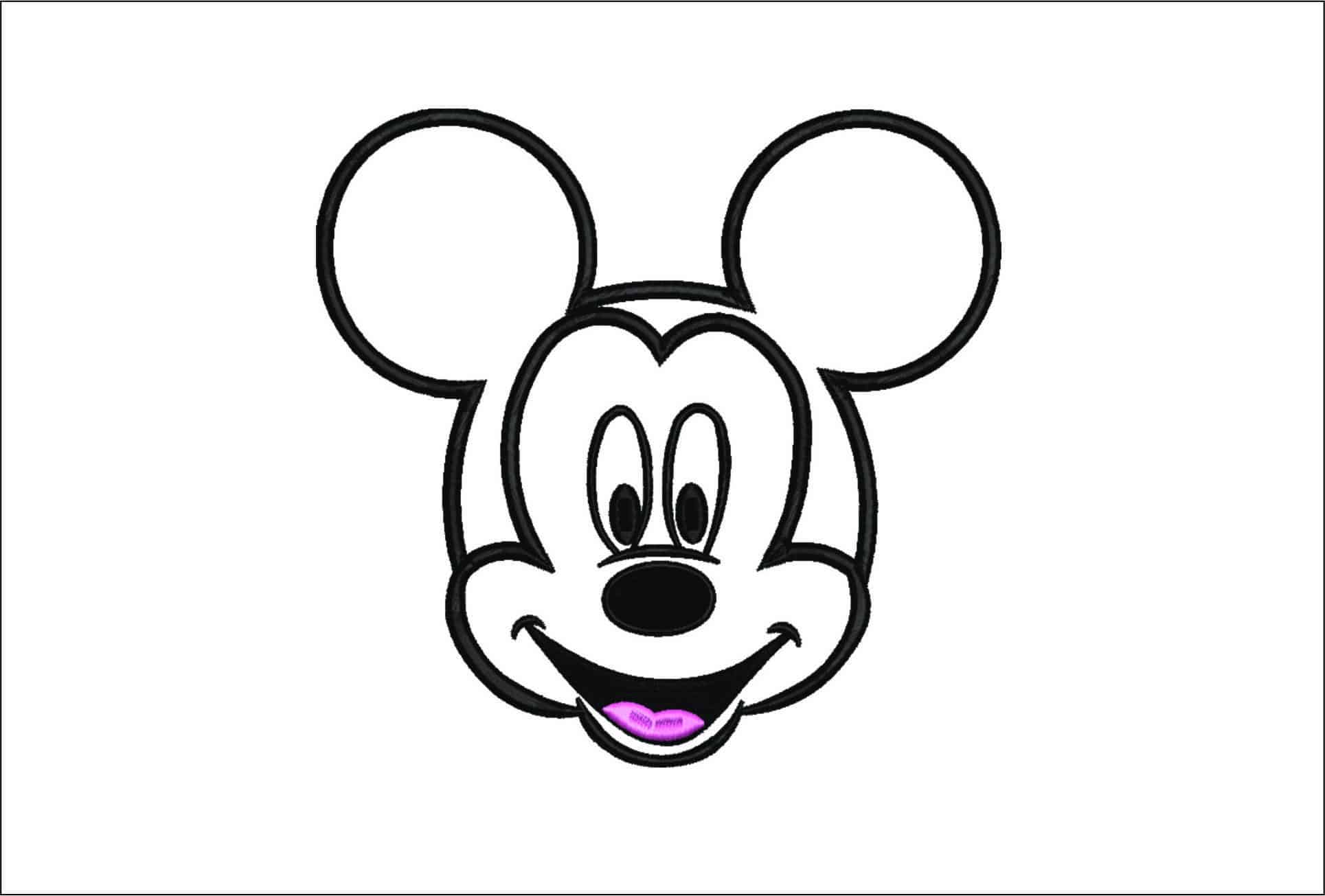 Mickey Mouse Head Applique- Elegant embroidery design file - instant download