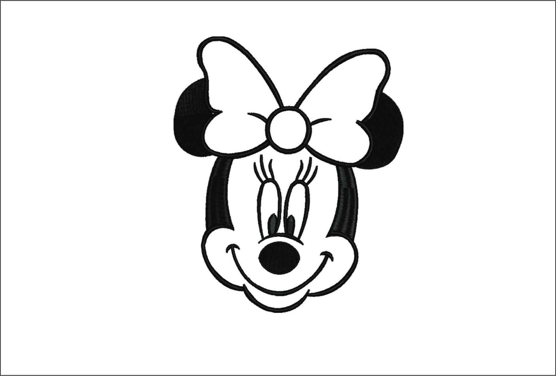Minnie Mouse Head Applique- Elegant embroidery design file - instant download