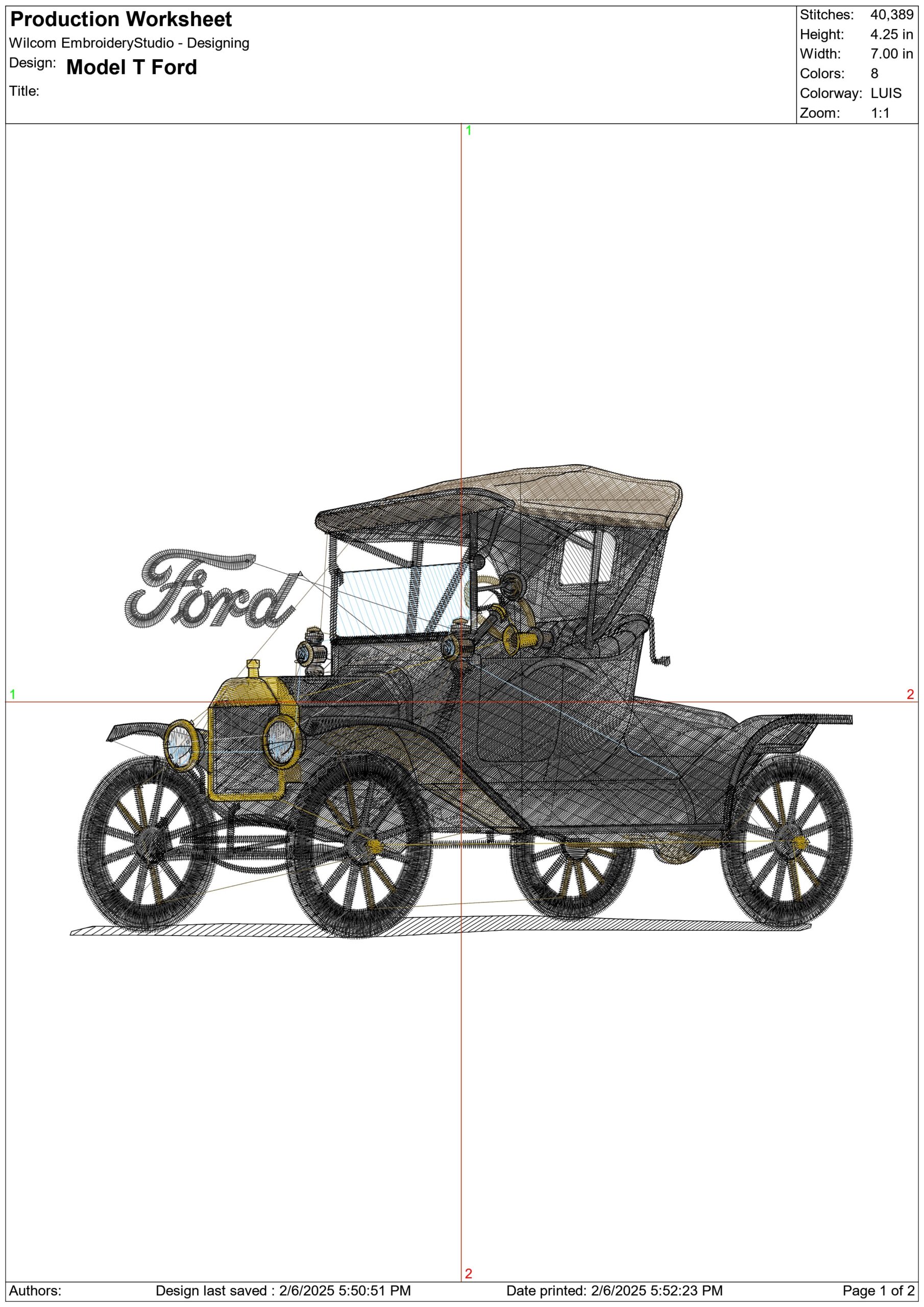 Model T Ford- Elegant embroidery design file - instant download — view 3
