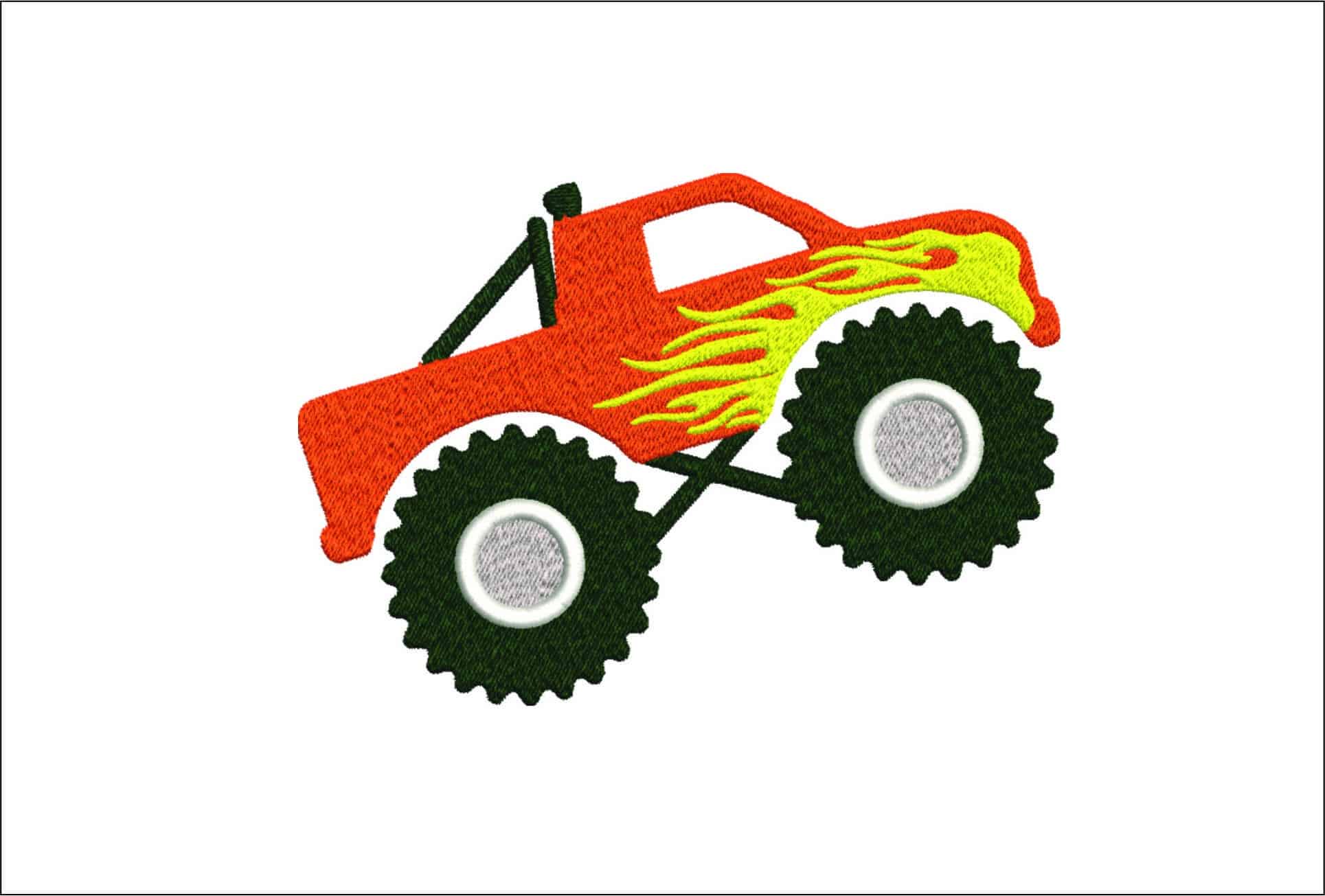 Monster Truck Kid- Elegant embroidery design file - instant download