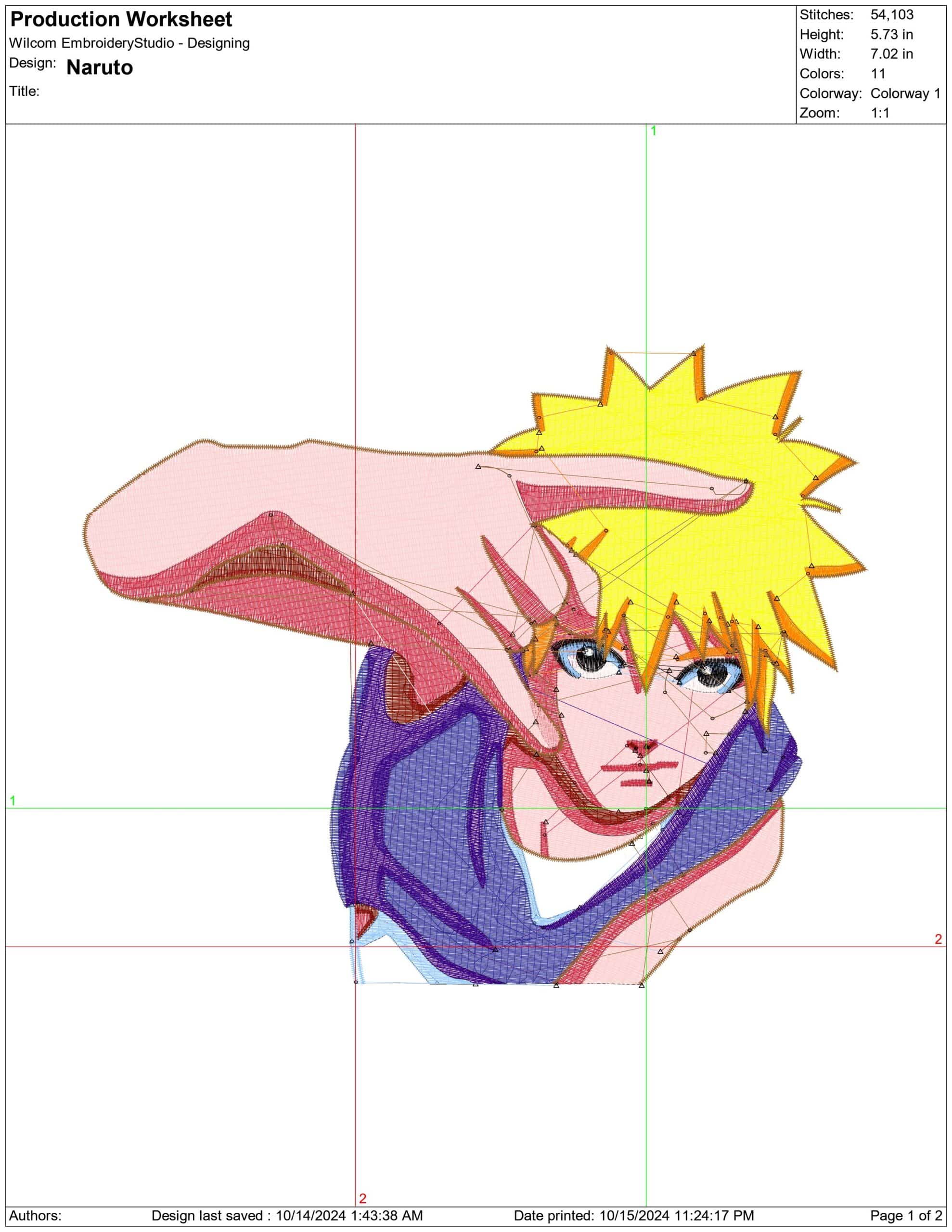 Naruto- Elegant embroidery design file - instant download — view 2